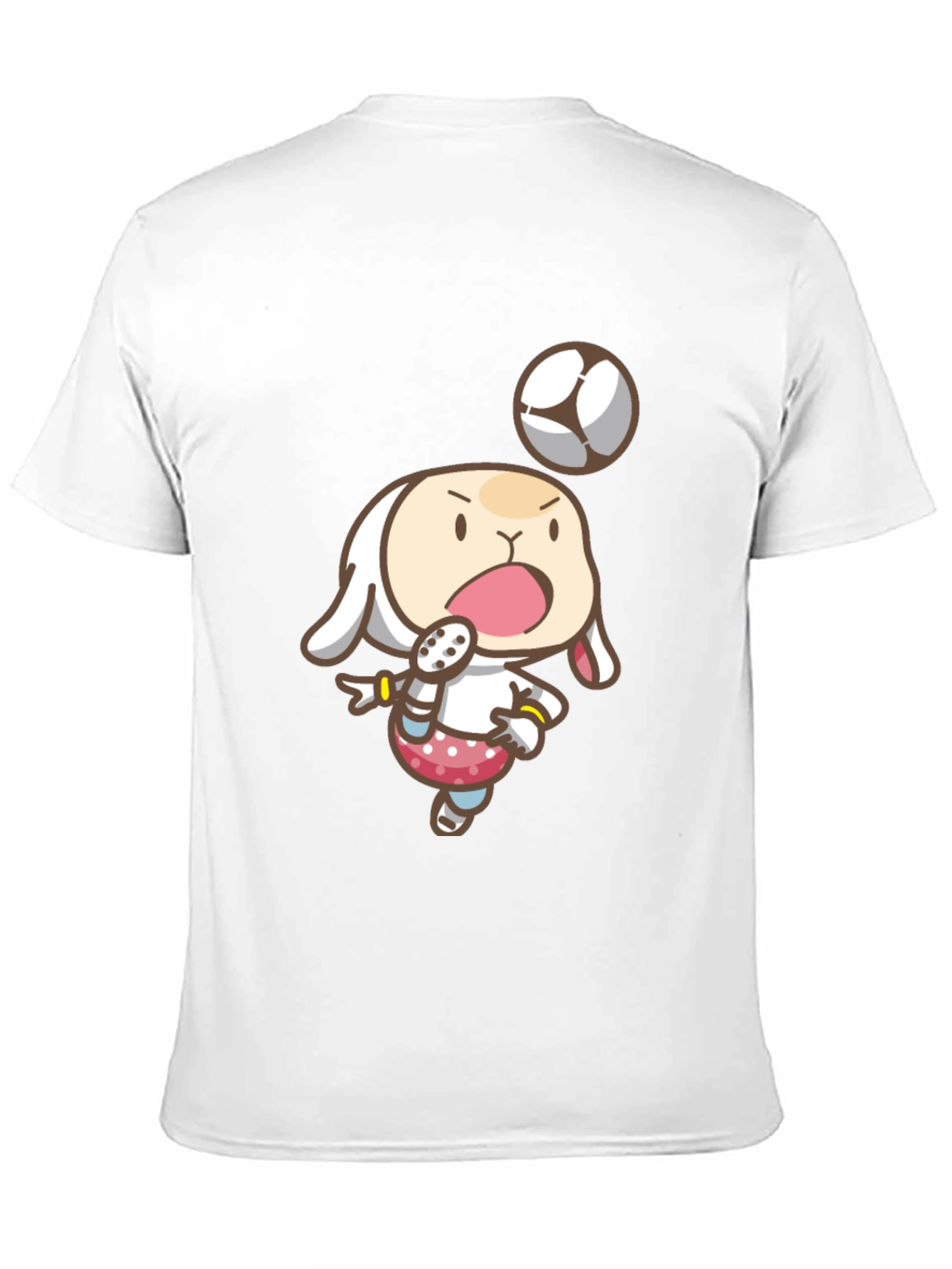 Cartoon Bunny Soccer T-Shirt - Black