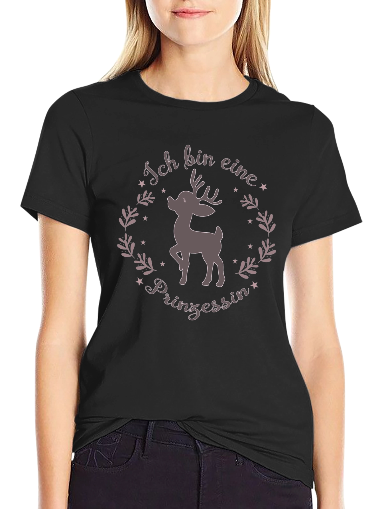 Ich Bin Eine Prinzessin Deer Graphic T-Shirt