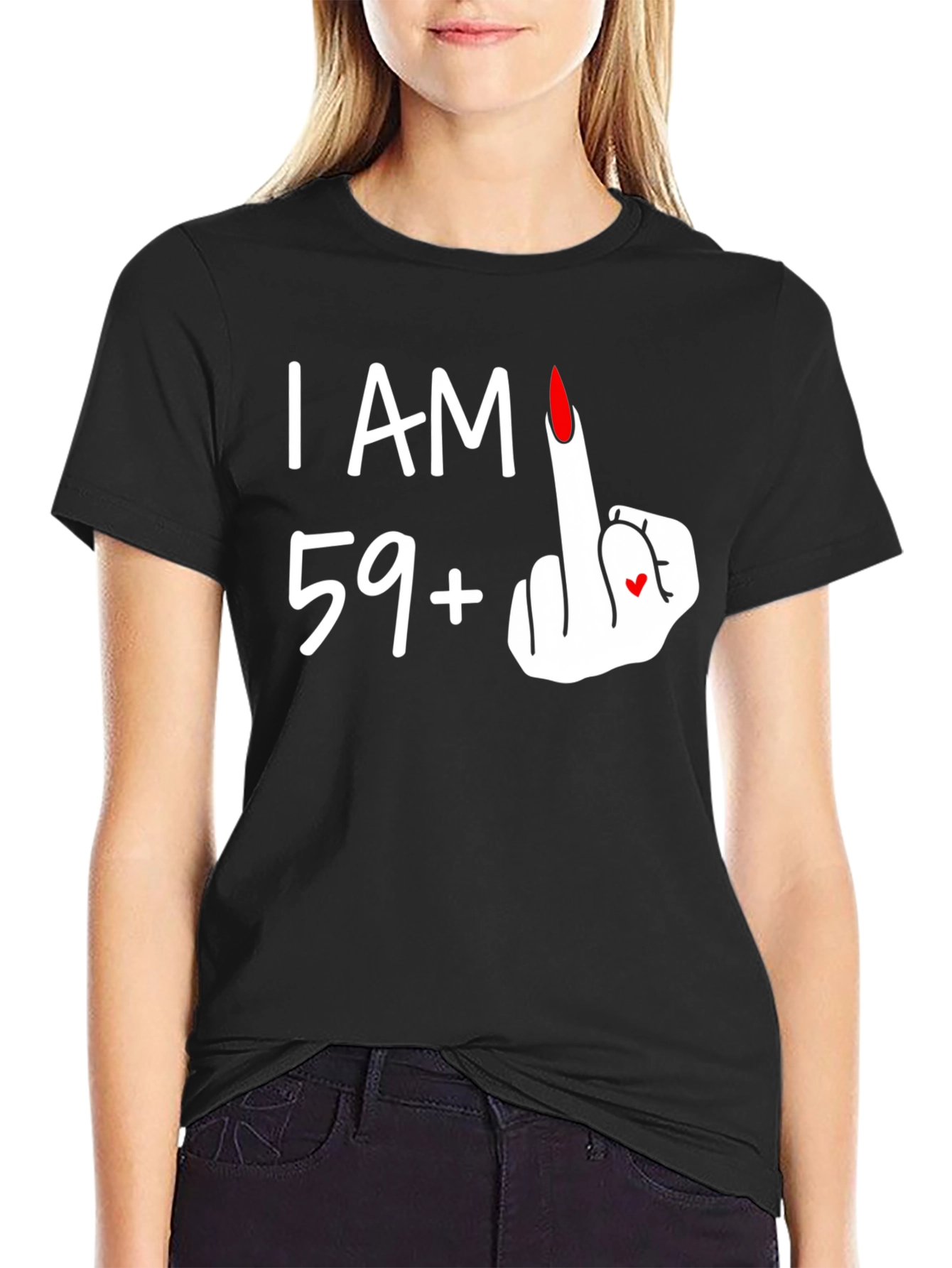 Funny 59+ Middle Finger Graphic Tee