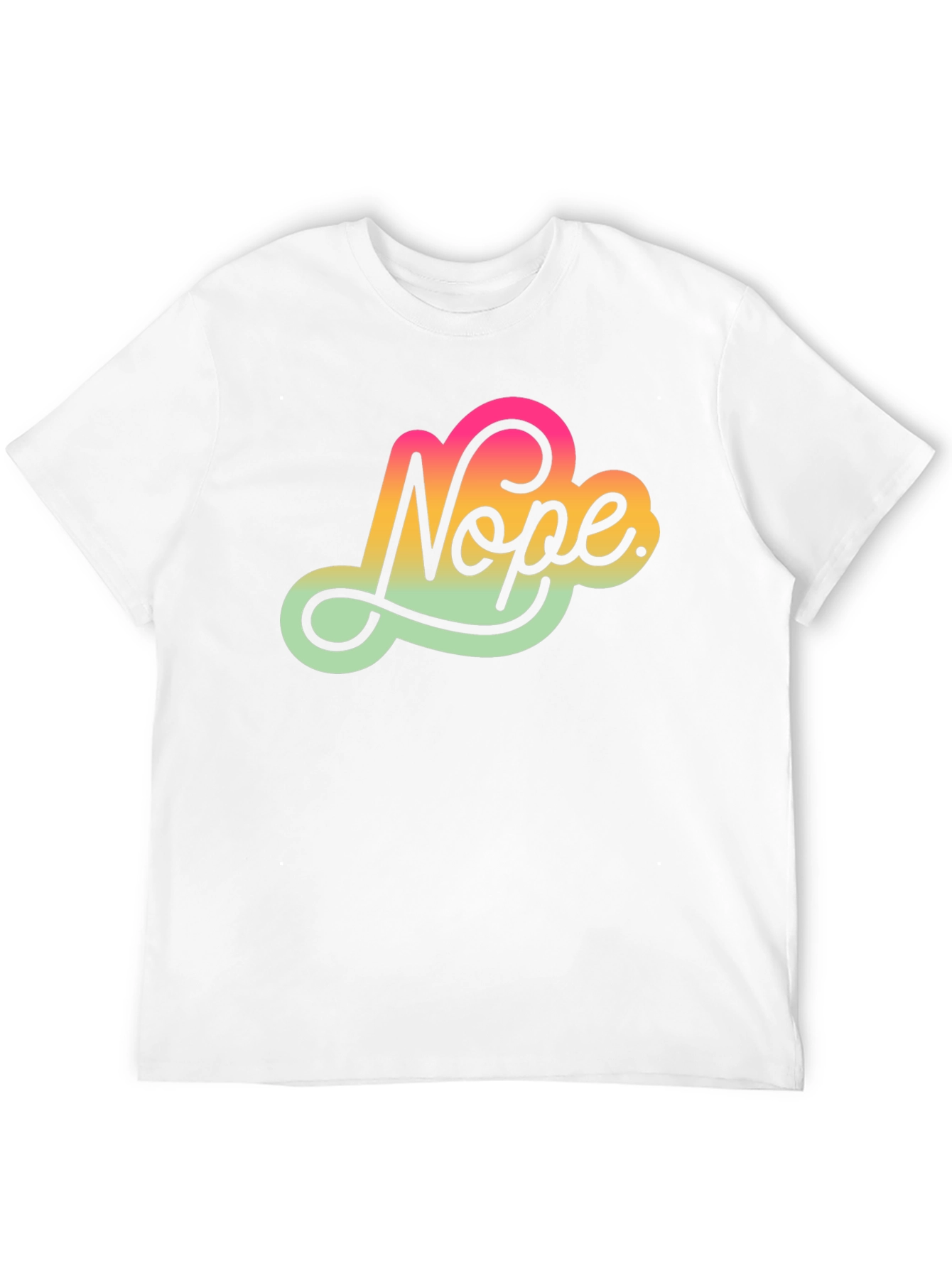 Nope Gradient Graphic T-Shirt - Trendy Casual Wear