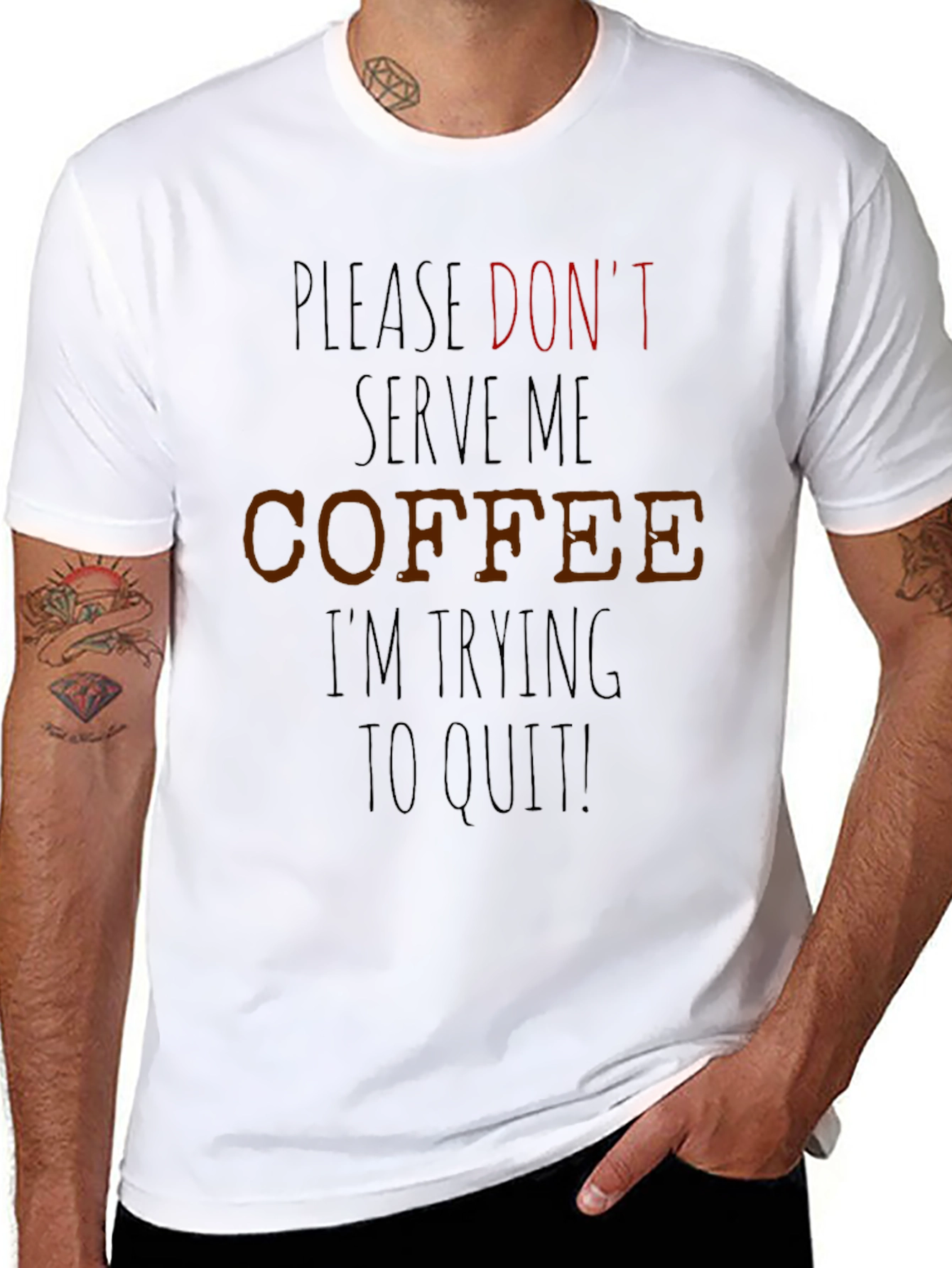 Coffee Quit T-Shirt Funny Graphic Novelty Tee