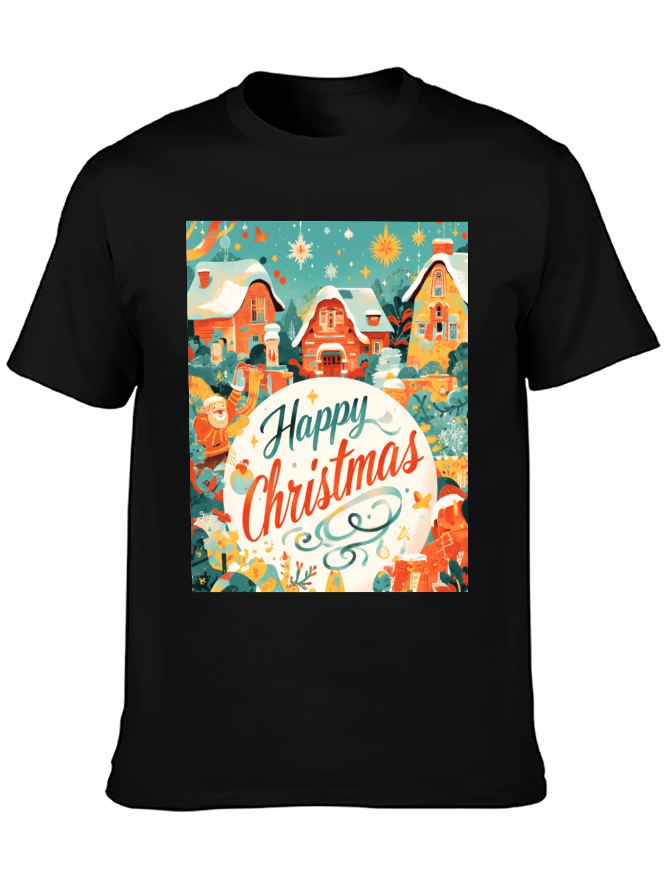 Festive Christmas Village Graphic Tee
