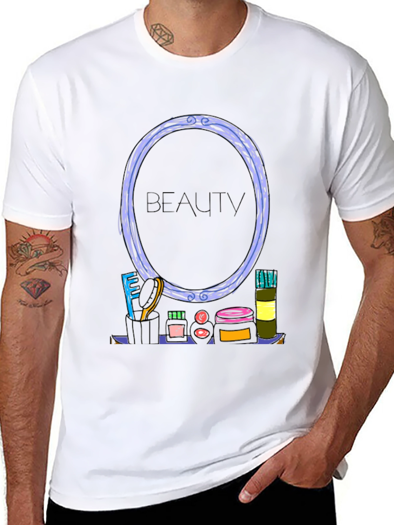 Beauty Themed Graphic T-Shirt