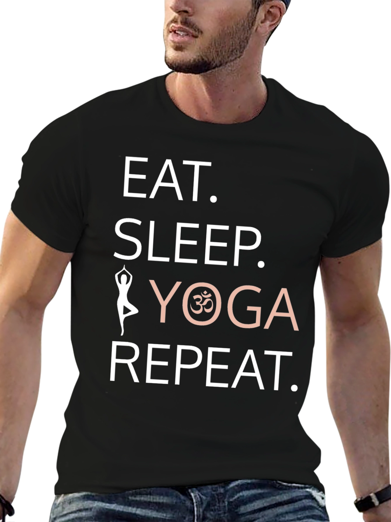 Eat Sleep Yoga Repeat Graphic T-Shirt