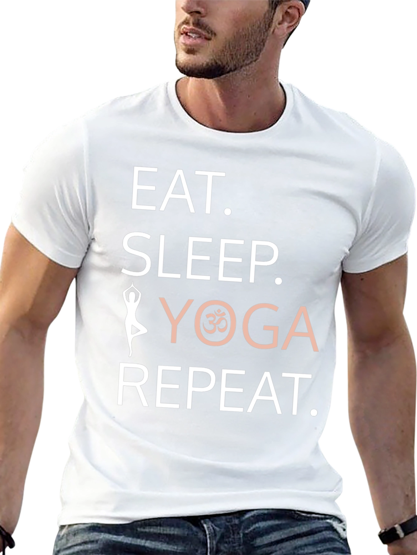 Eat Sleep Yoga Repeat Graphic T-Shirt