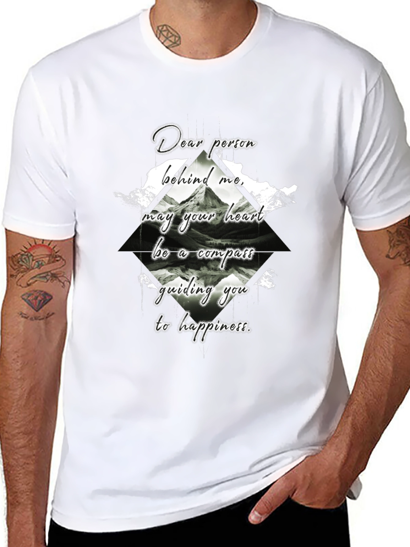 Compass Heart Graphic Tee - Black