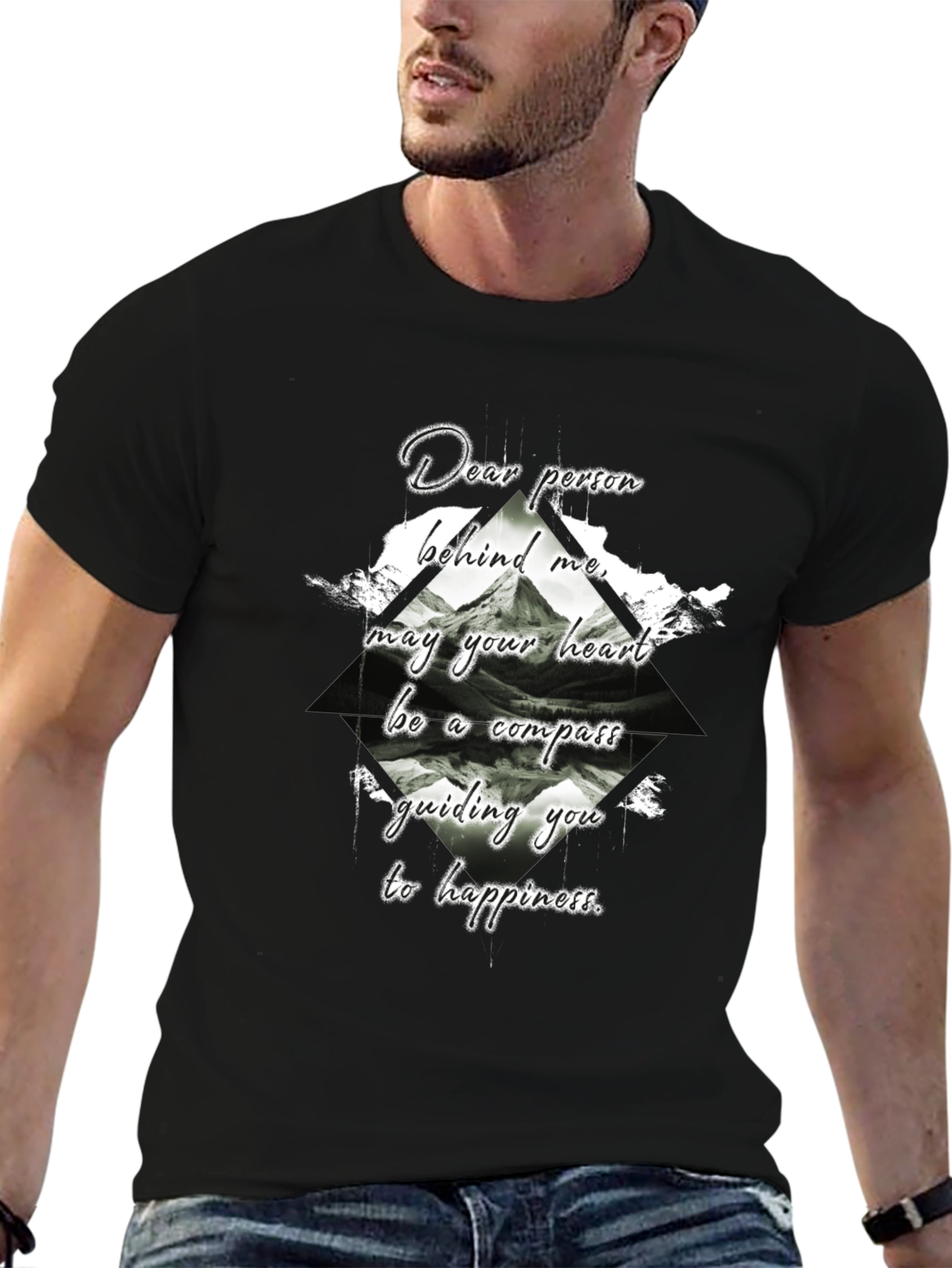 Compass Heart Graphic Tee - Black