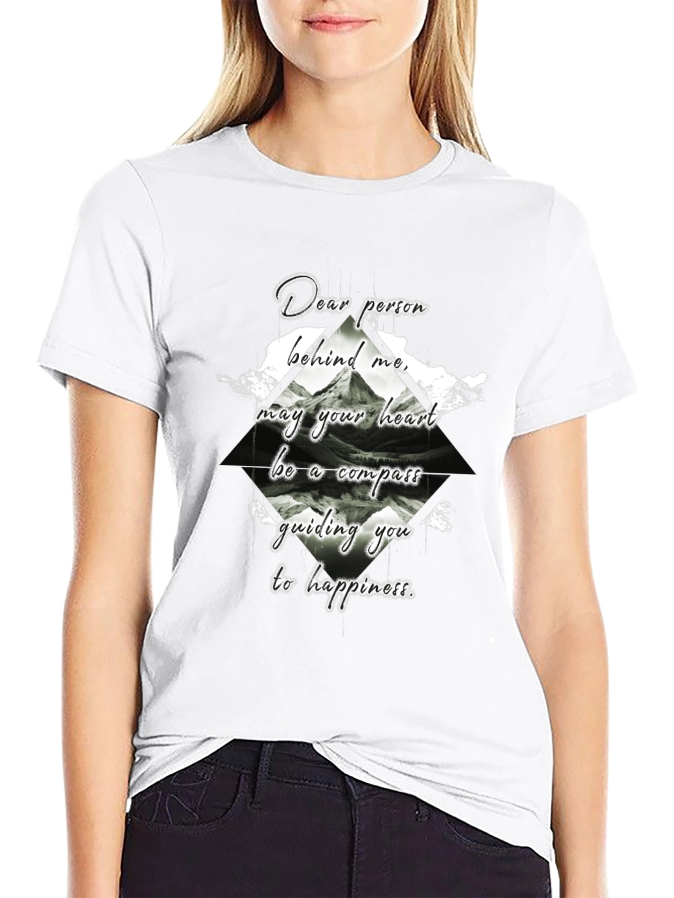 Compass Heart Graphic Tee - Black