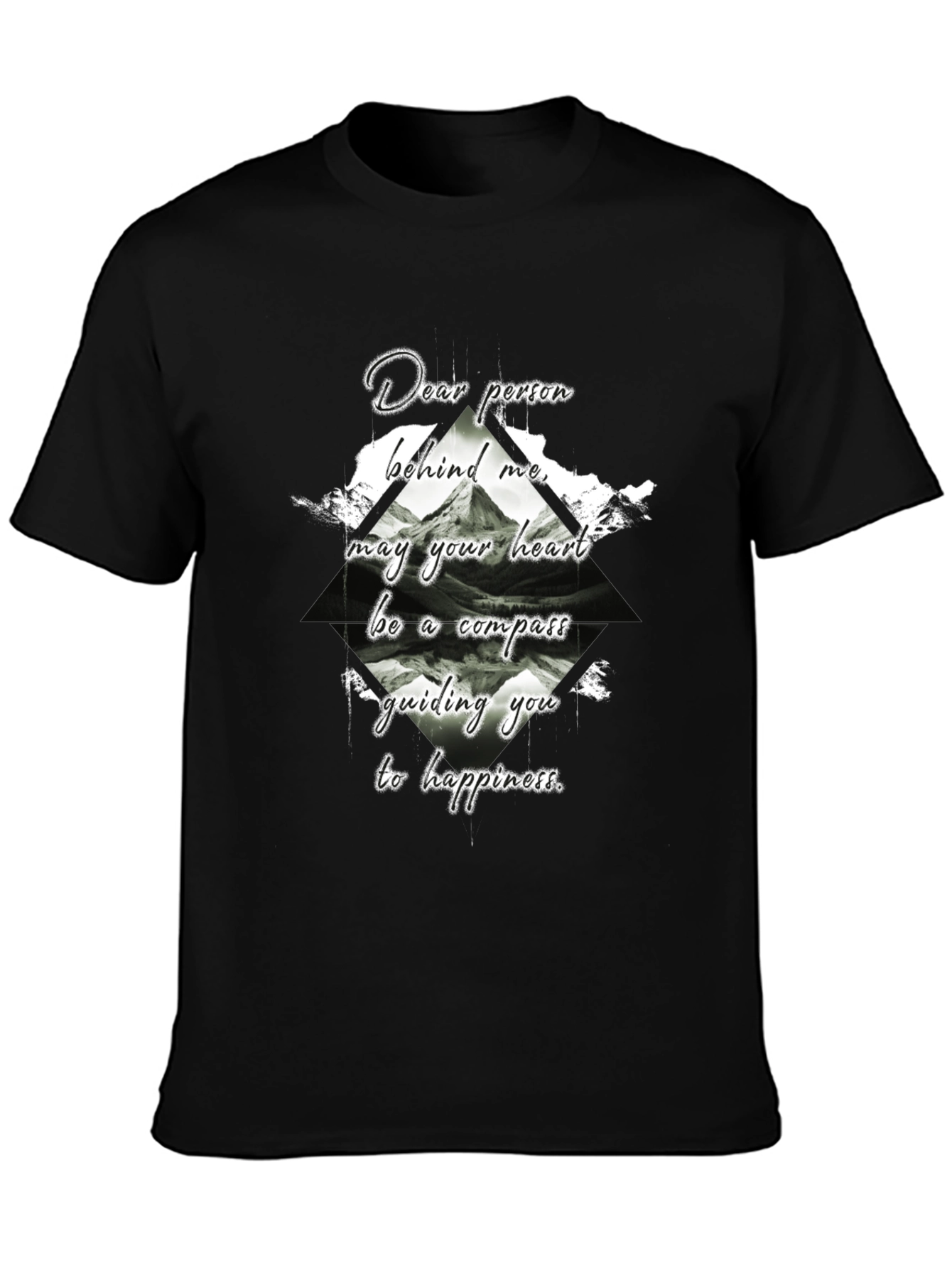 Compass Heart Graphic Tee - Black