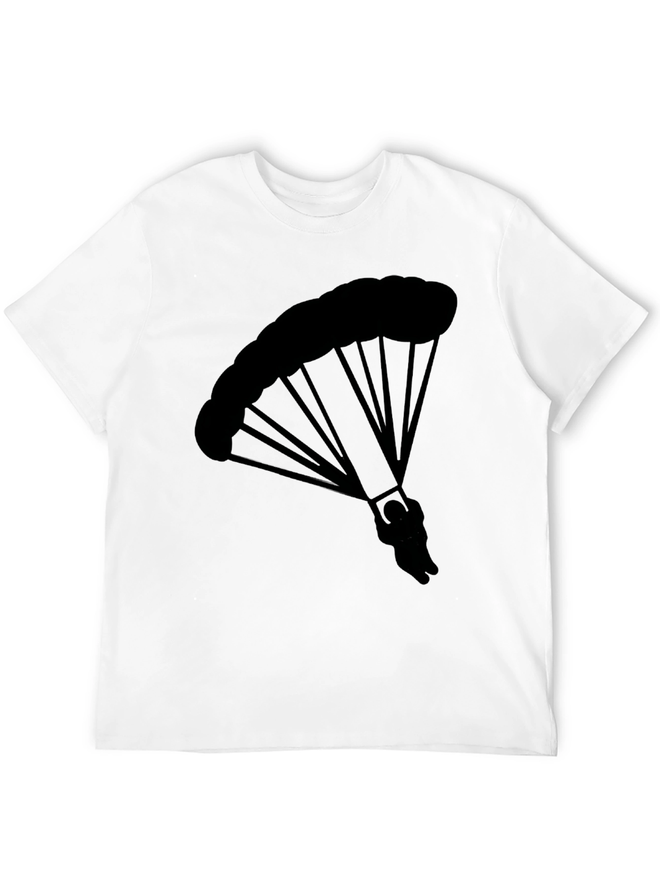 Black Parachute Graphic Tee - Skydiving Adventure Shirt