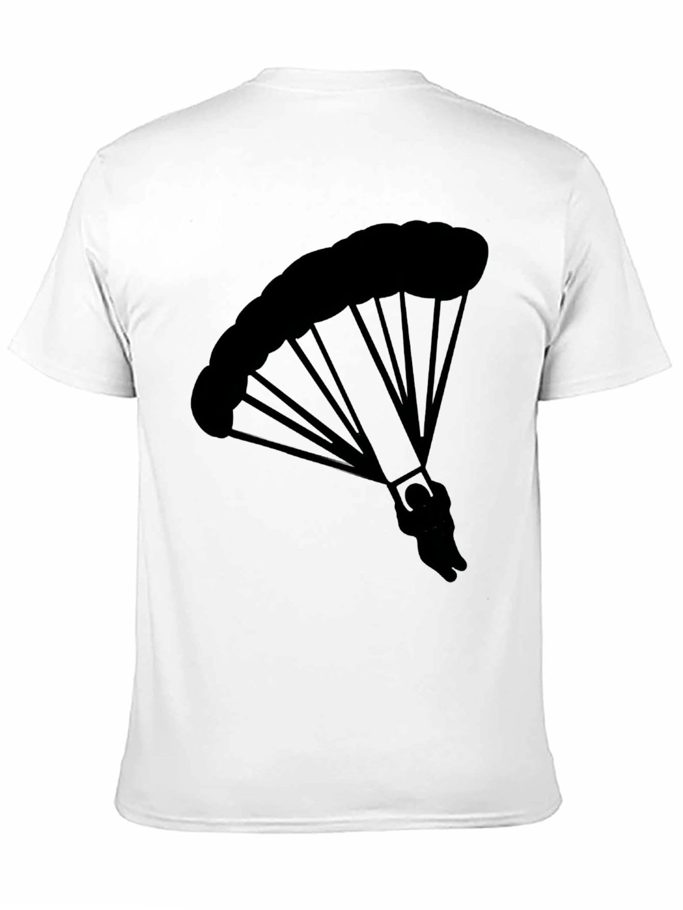 Black Parachute Graphic Tee - Skydiving Adventure Shirt