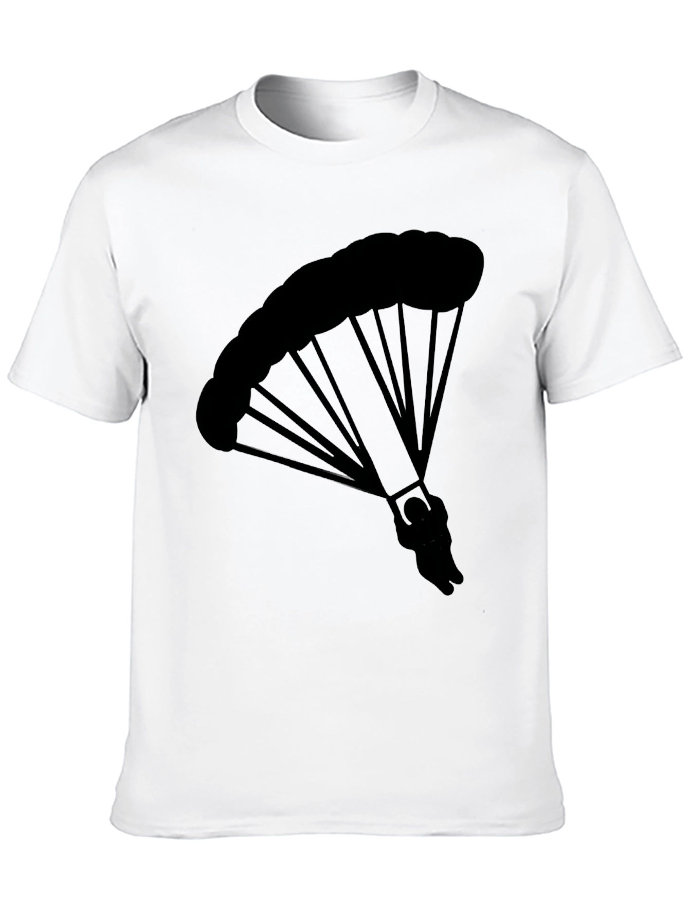 Black Parachute Graphic Tee - Skydiving Adventure Shirt