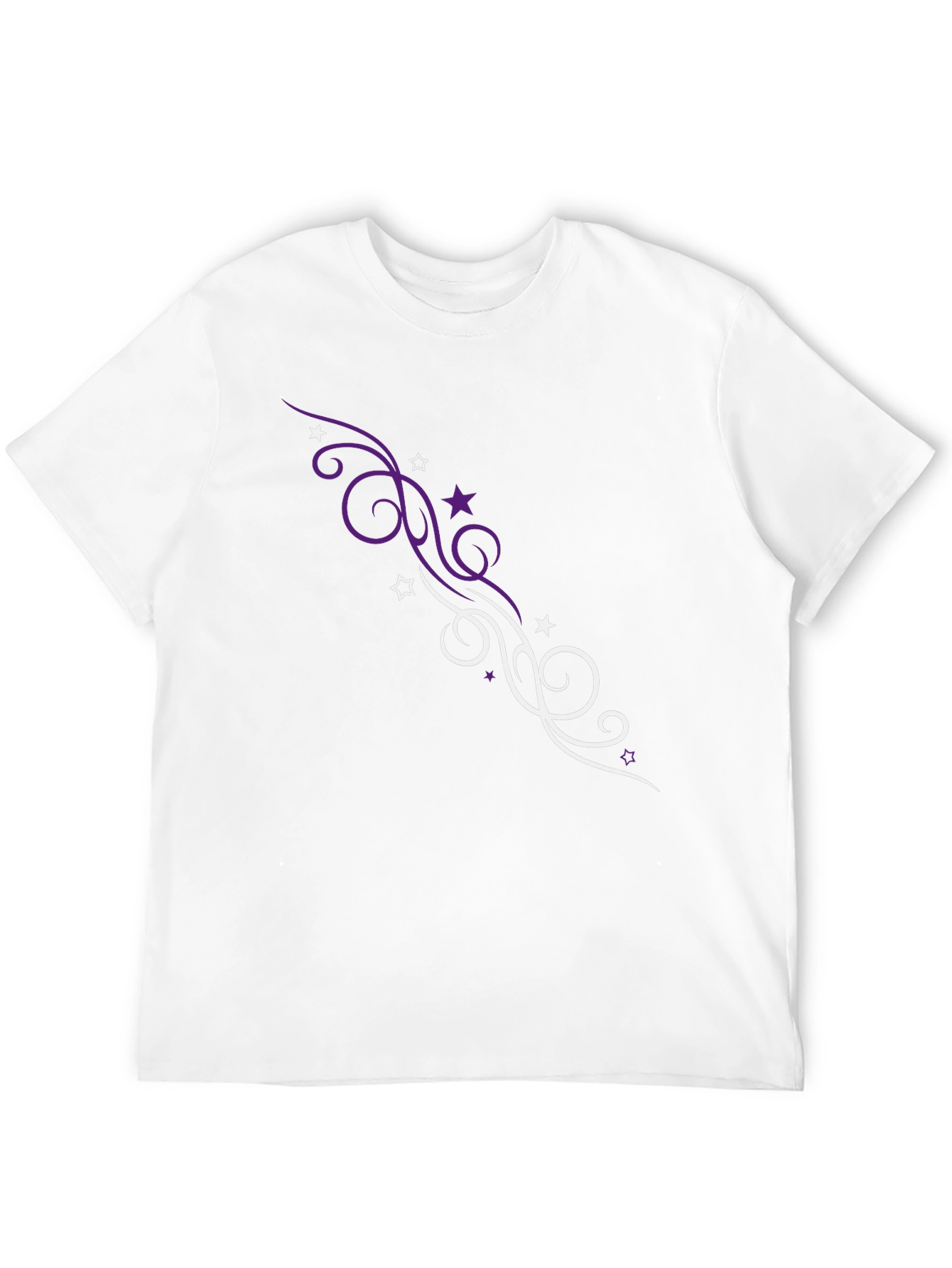 Stylish Black T-Shirt with Swirl Graphic Design