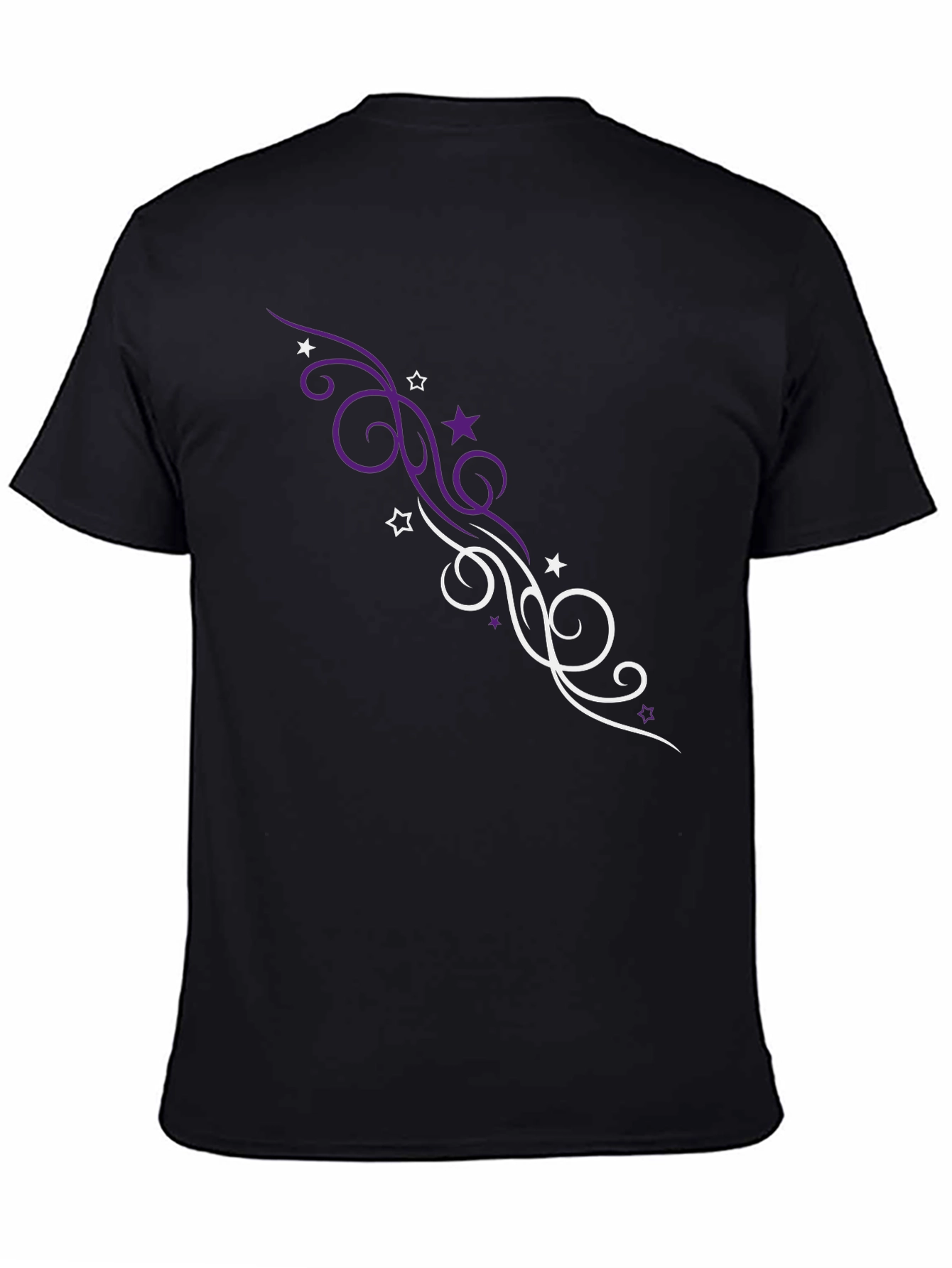 Stylish Black T-Shirt with Swirl Graphic Design