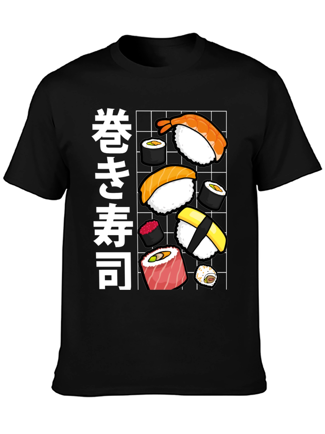 Sushi Roll Graphic Tee - Japanese Food T-Shirt
