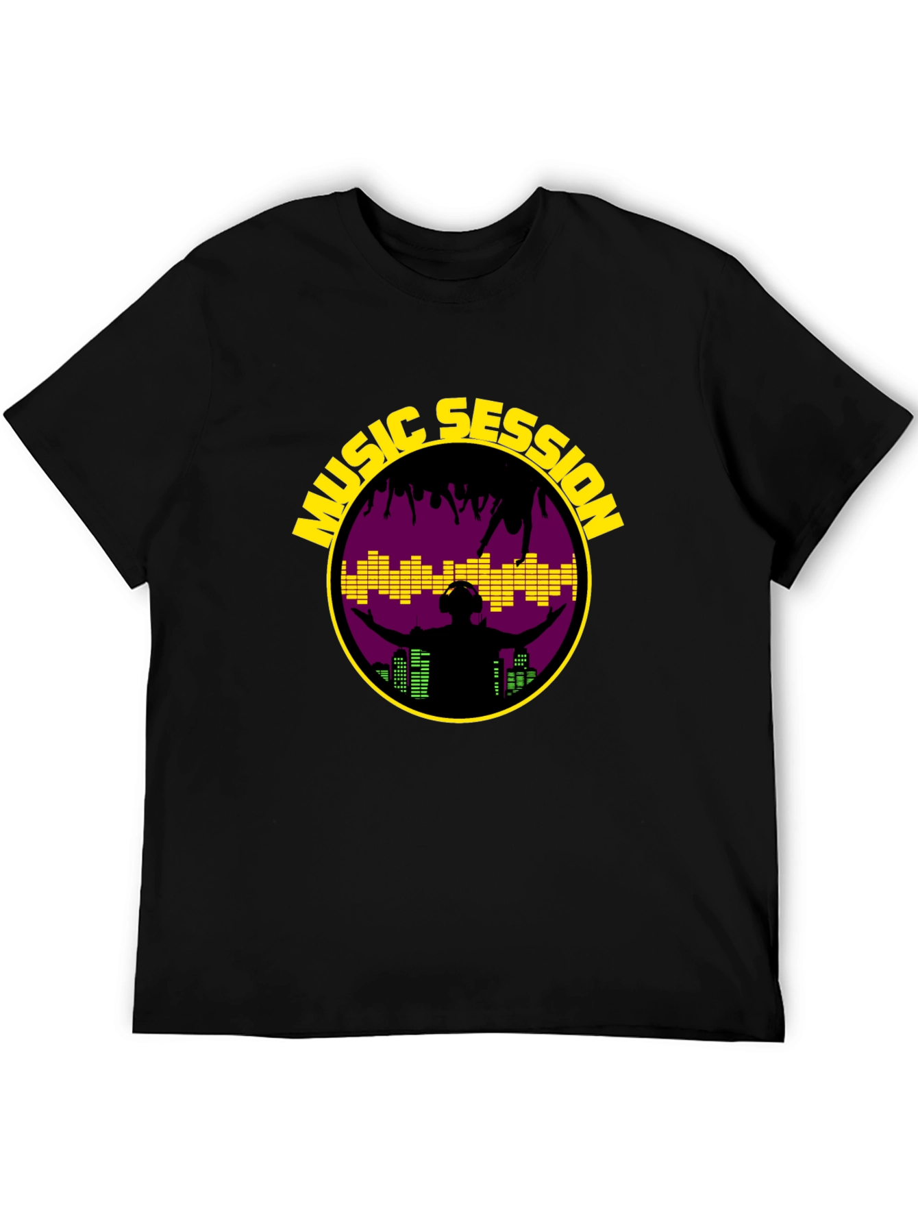 Music Session Black T-Shirt - DJ EDM