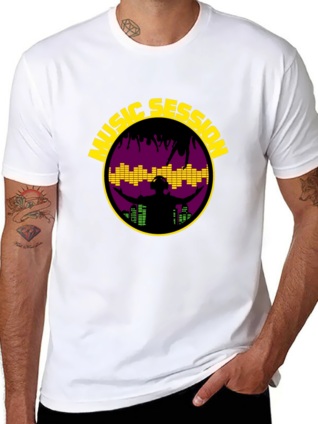 Music Session Black T-Shirt - DJ EDM