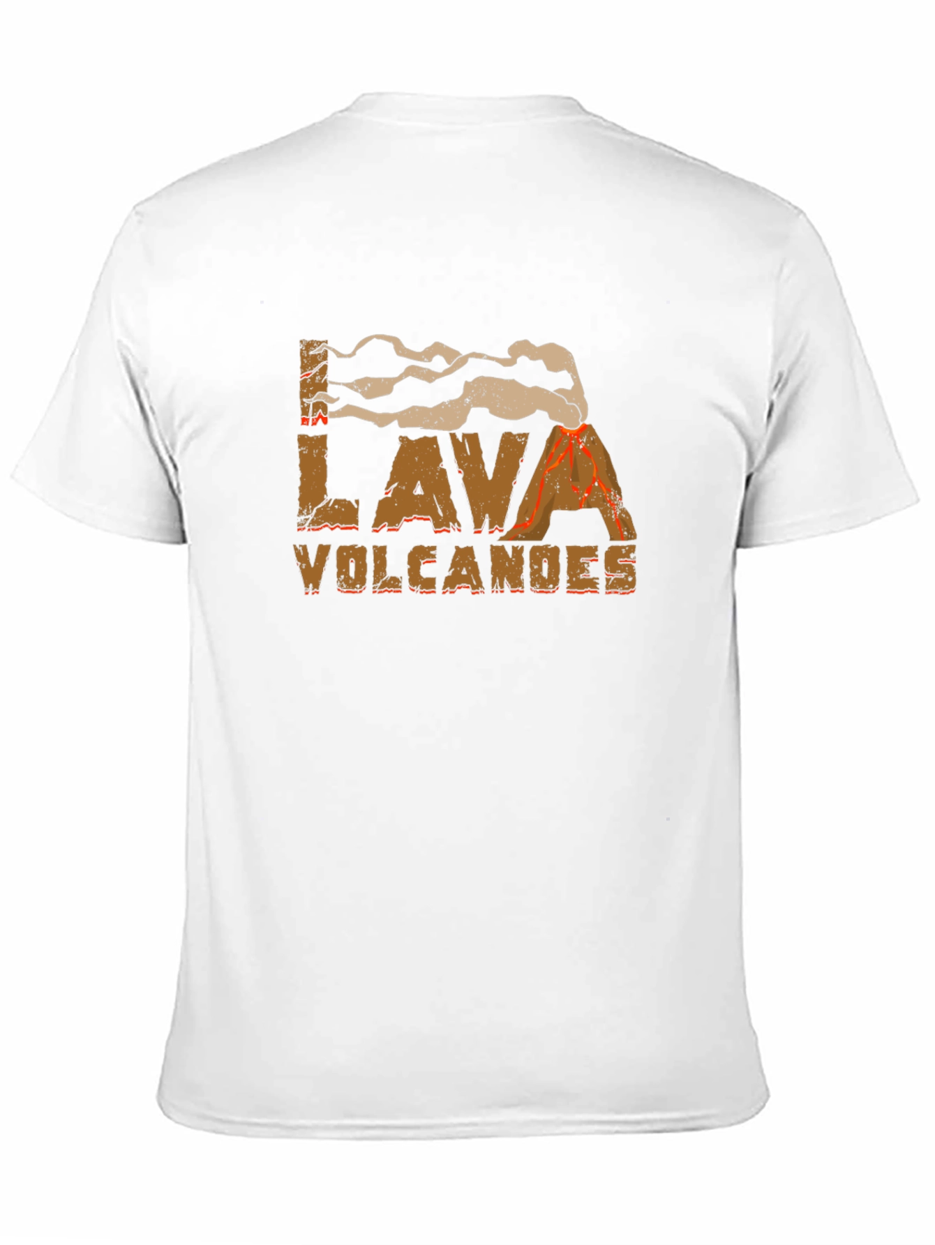 Lava Volcanoes Graphic Print Black T-Shirt