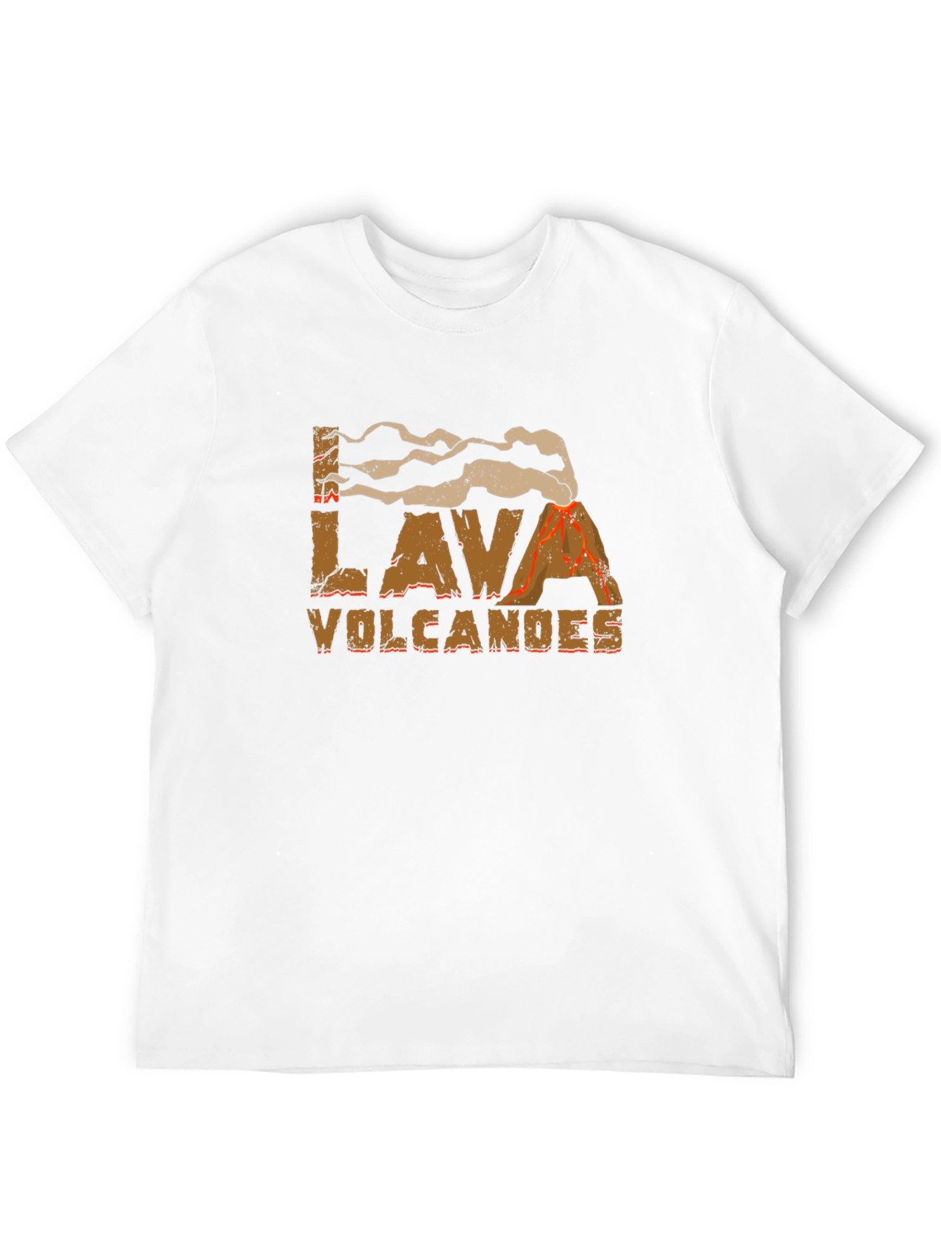 Lava Volcanoes Graphic Print Black T-Shirt