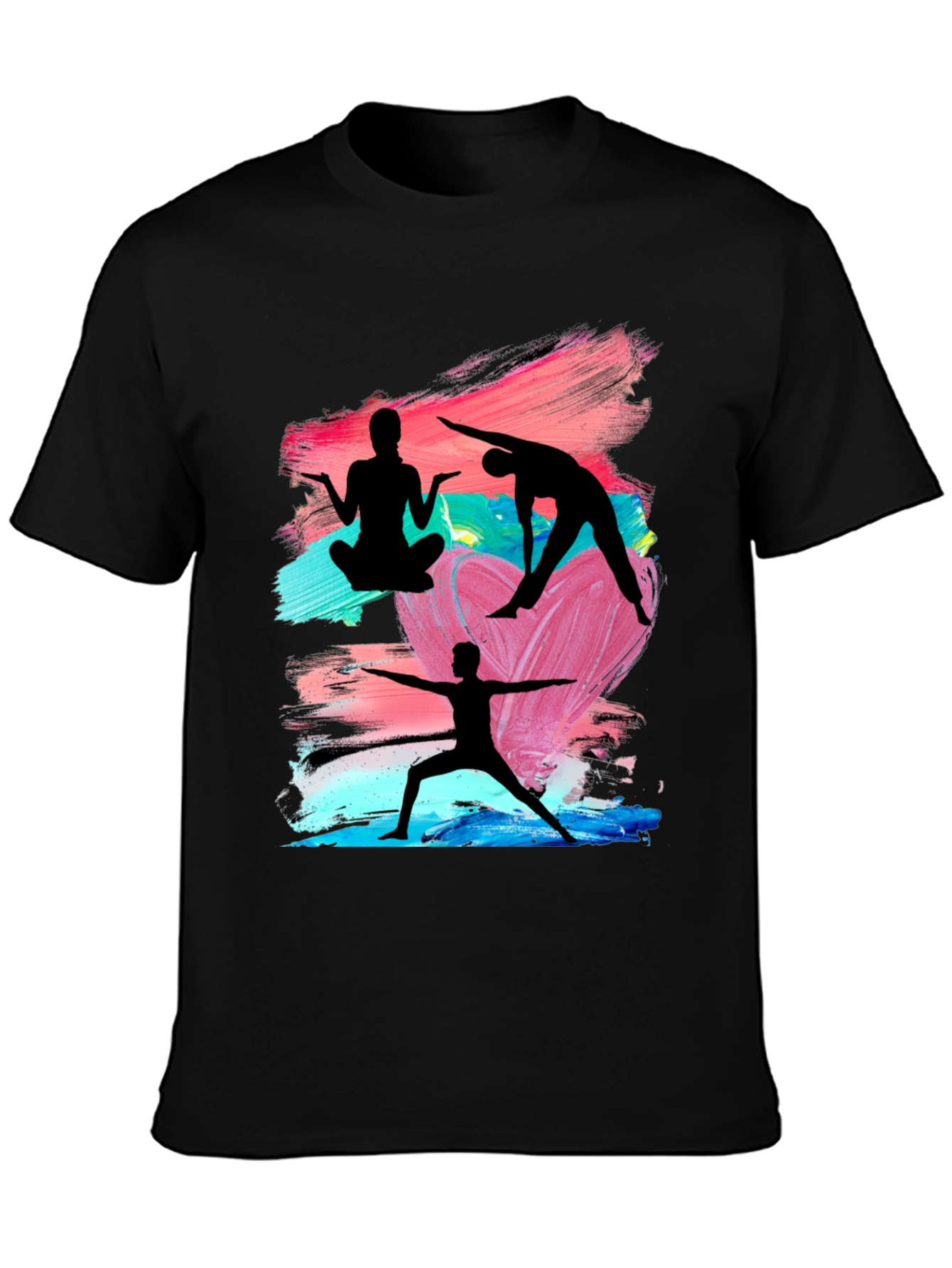 Yoga Silhouette Graphic Black T-Shirt