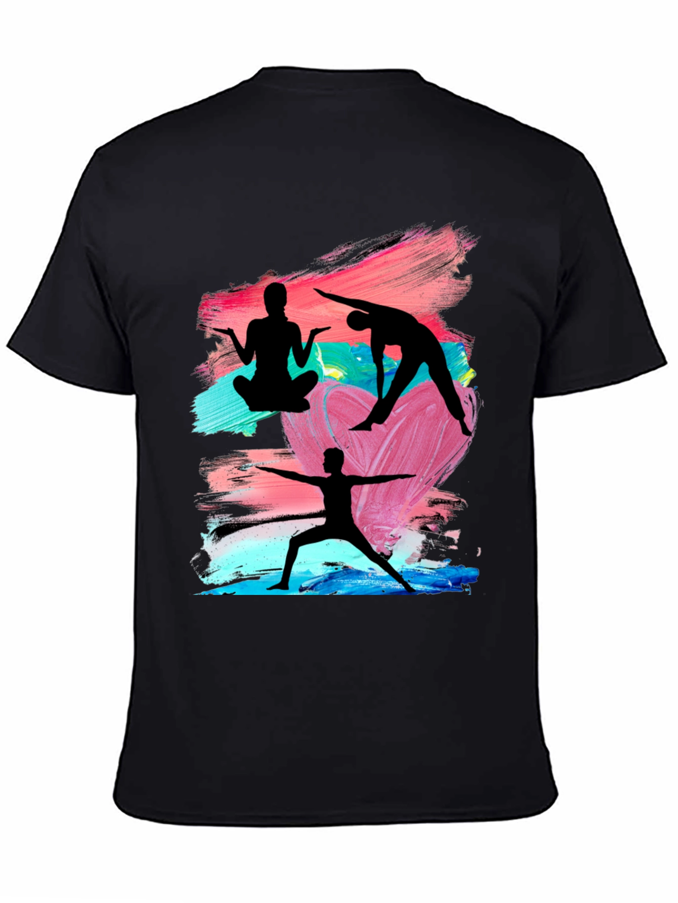 Yoga Silhouette Graphic Black T-Shirt