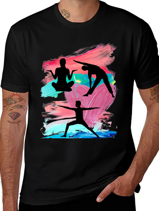 Yoga Silhouette Graphic Black T-Shirt