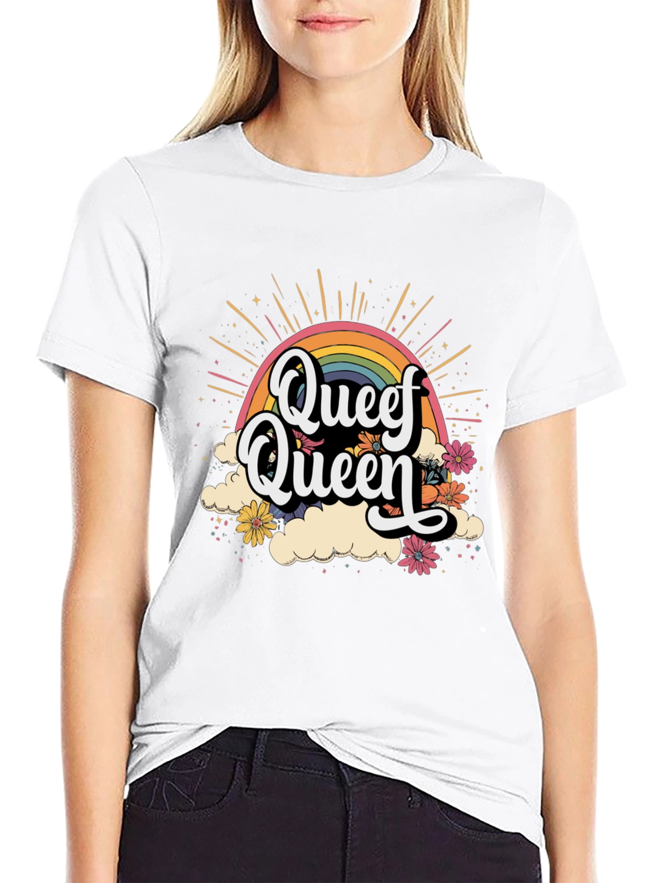Queef Queen Rainbow Graphic Tee