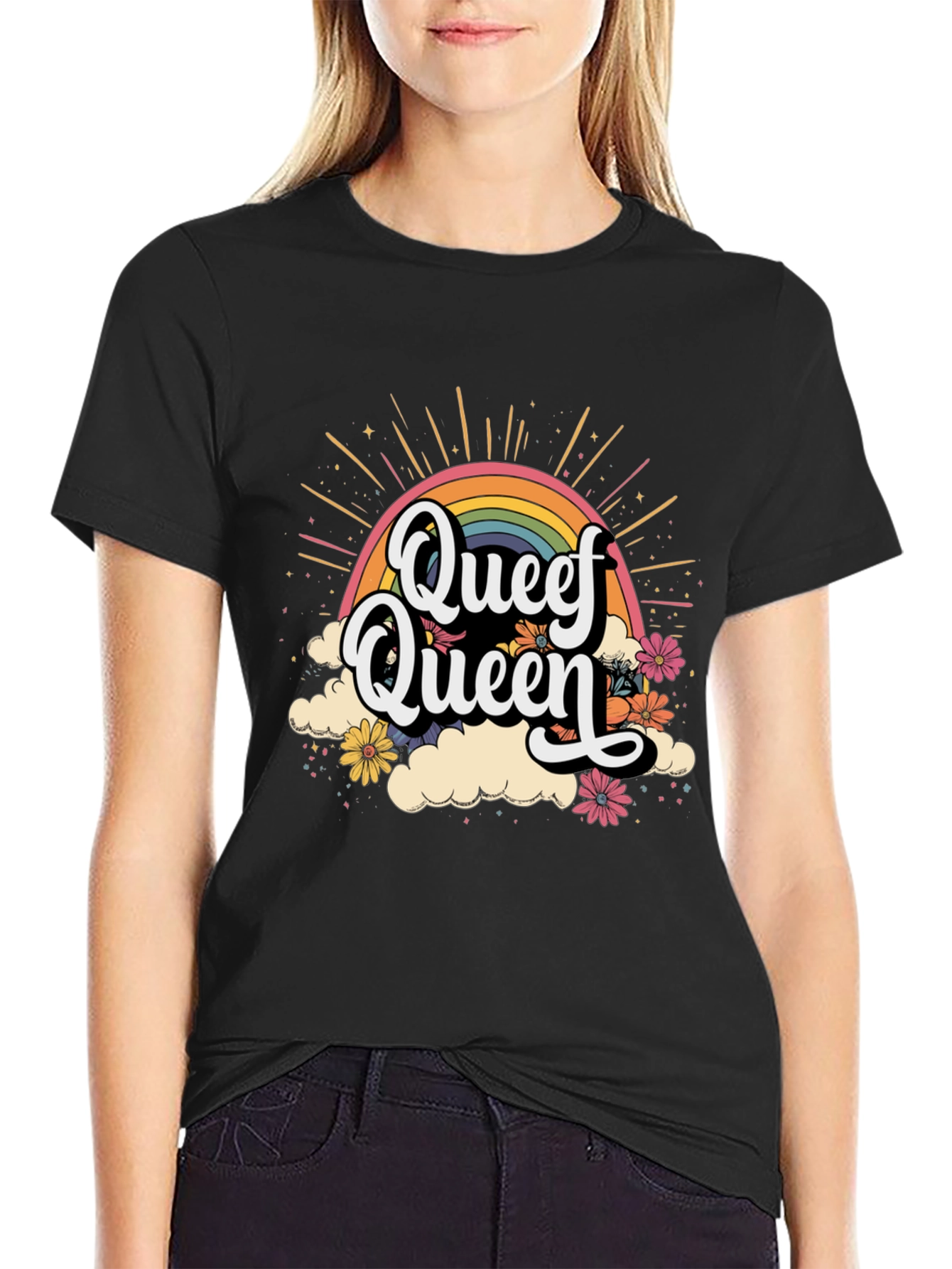 Queef Queen Rainbow Graphic Tee