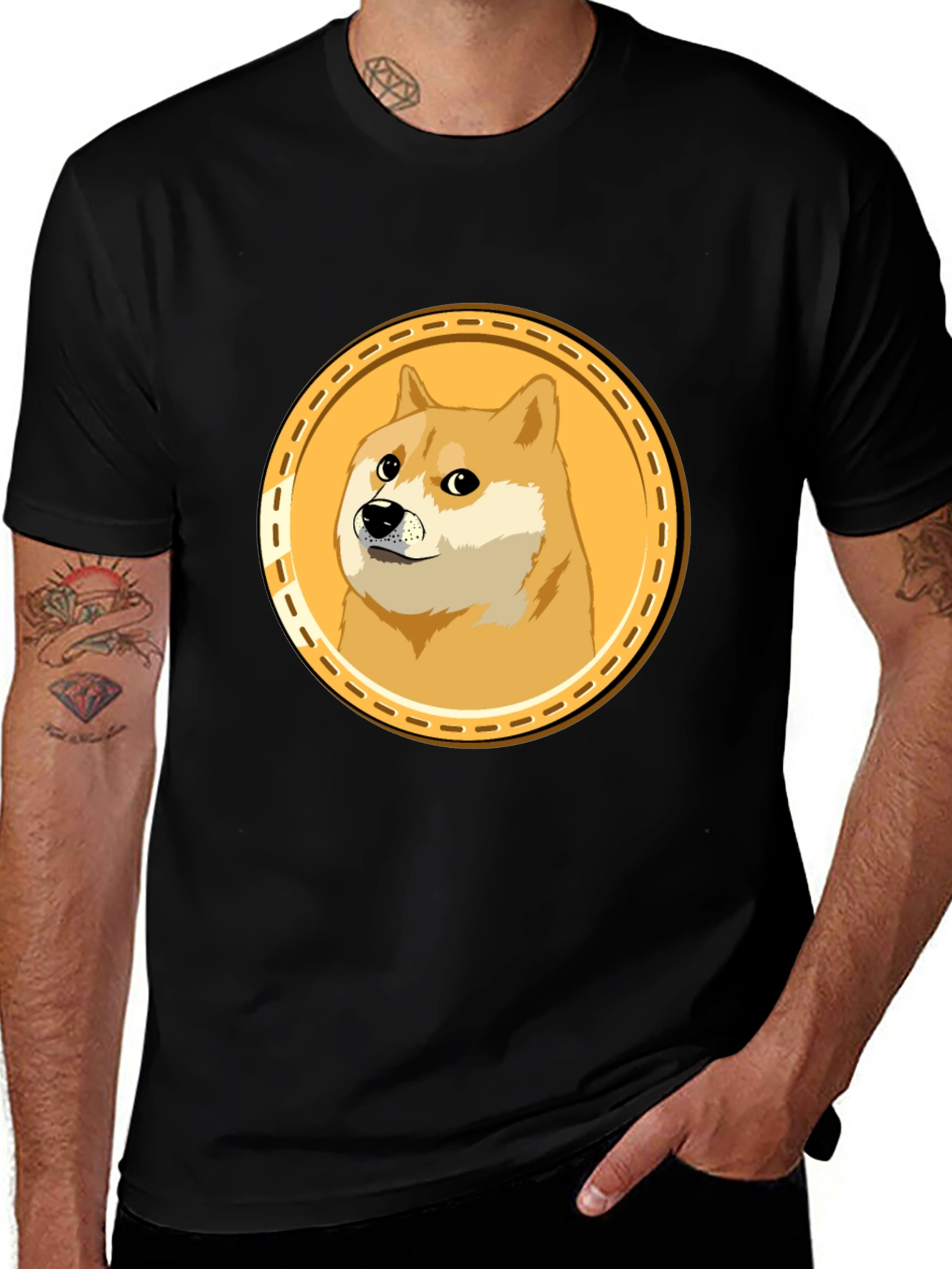 Doge Meme Coin Black T-Shirt