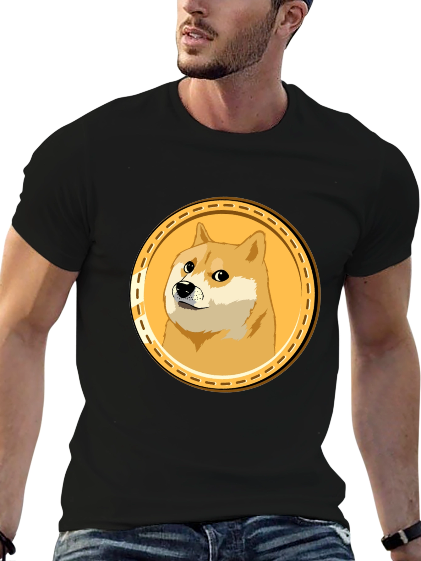 Doge Meme Coin Black T-Shirt