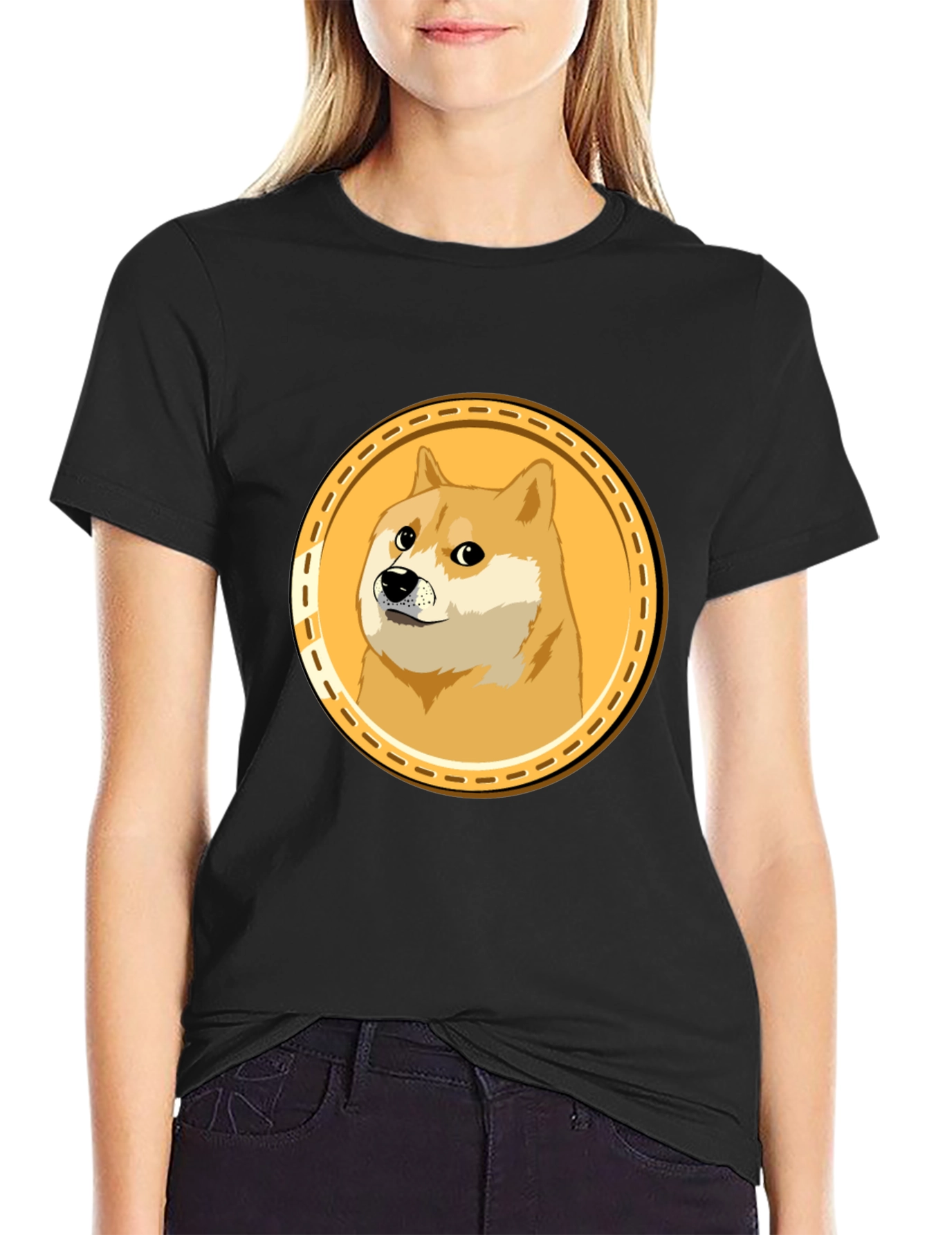 Doge Meme Coin Black T-Shirt