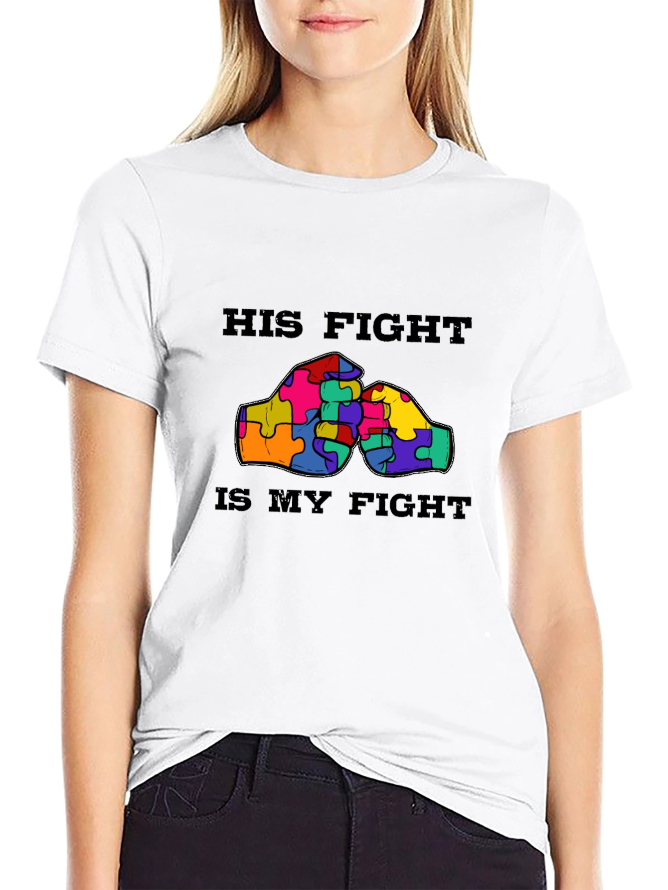 Autism Awareness His Fight Is My Fight T-Shirt