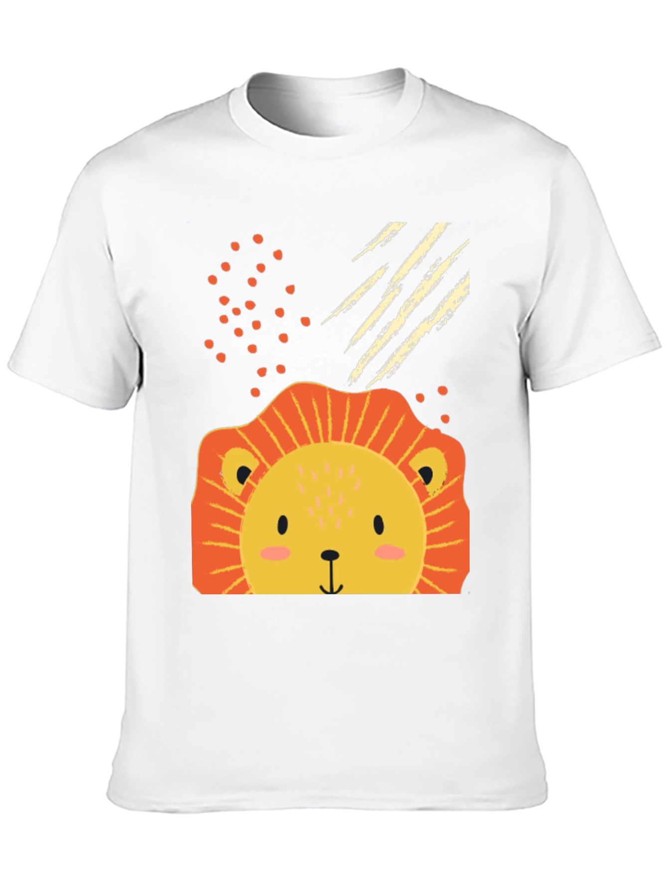 Cute Lion Graphic Tee - Black Cotton Blend
