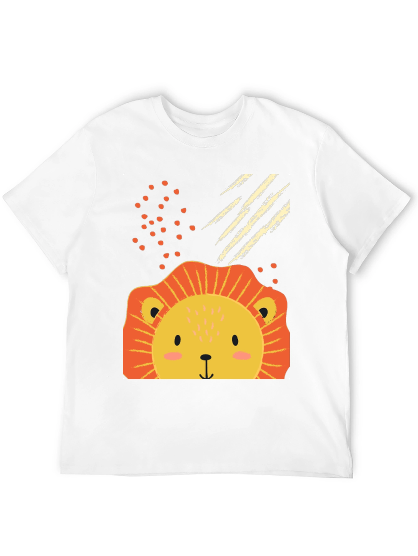 Cute Lion Graphic Tee - Black Cotton Blend