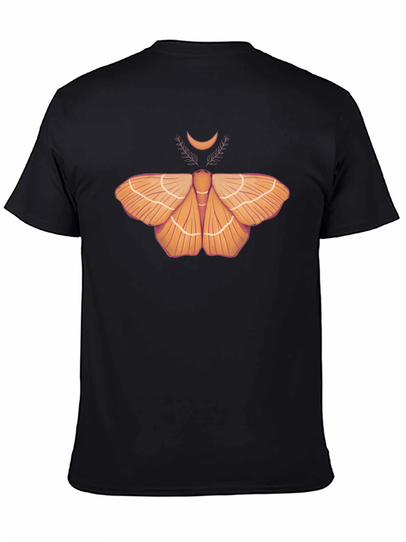 Moth & Moon Graphic Tee - Stylish Black T-Shirt