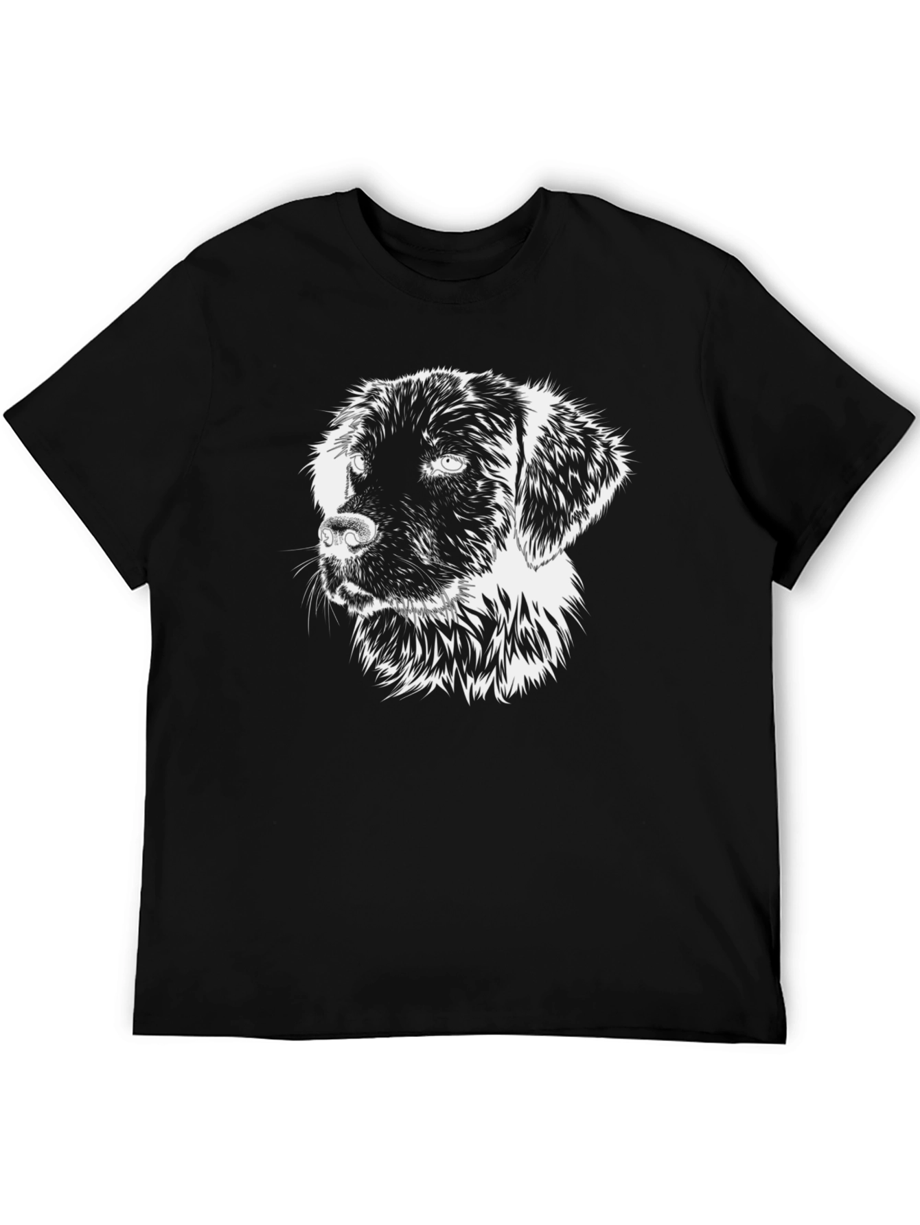Dog Graphic Print Black T-Shirt
