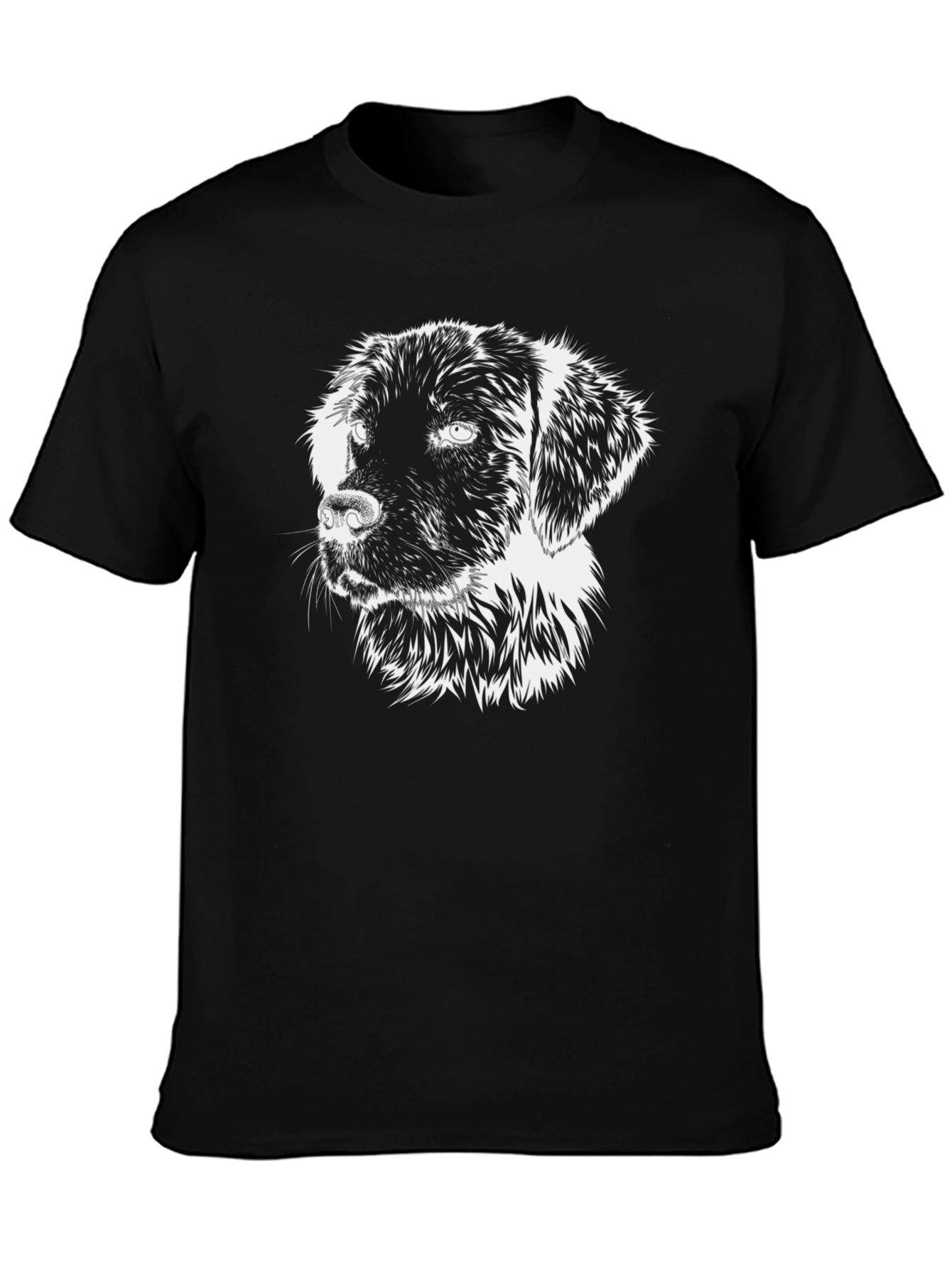 Dog Graphic Print Black T-Shirt