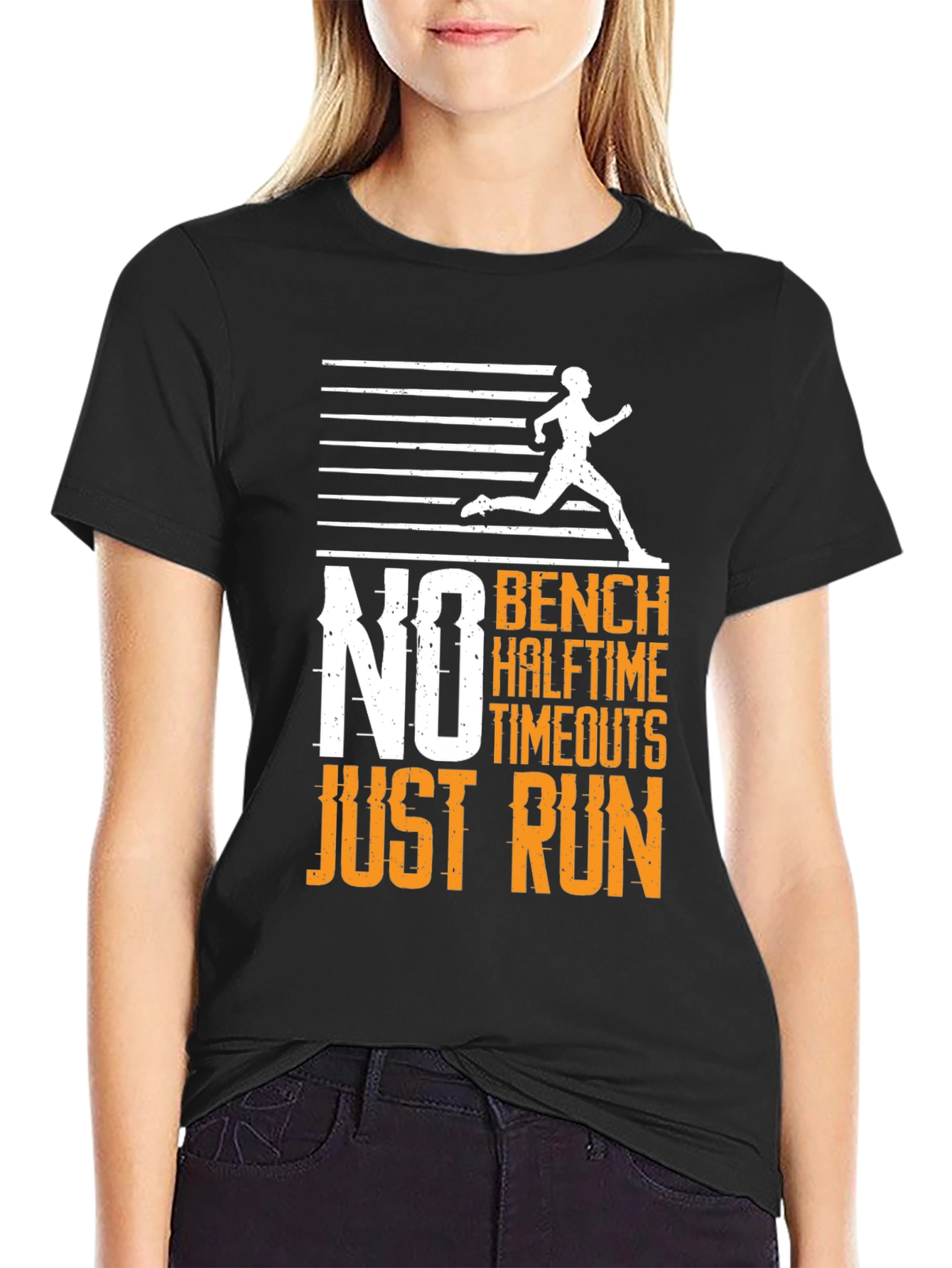 No Bench Just Run Mens Graphic T-Shirt