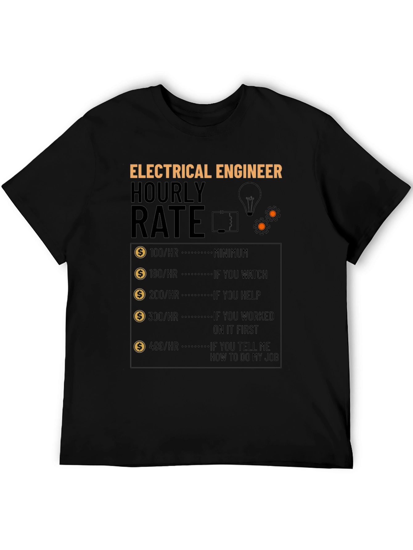 Electrical Engineer Hourly Rate Graphic T-Shirt