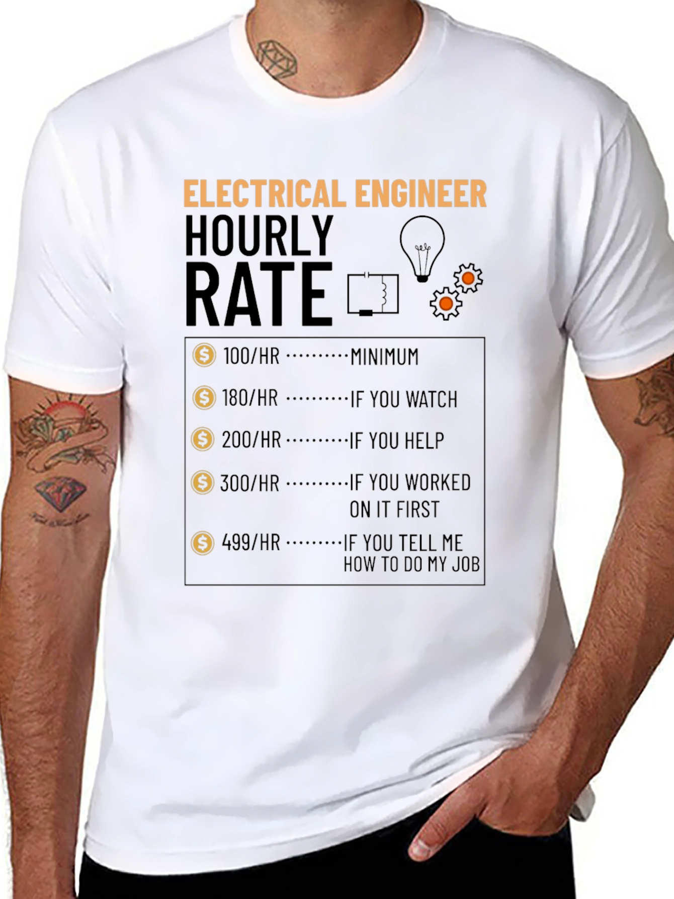 Electrical Engineer Hourly Rate Graphic T-Shirt