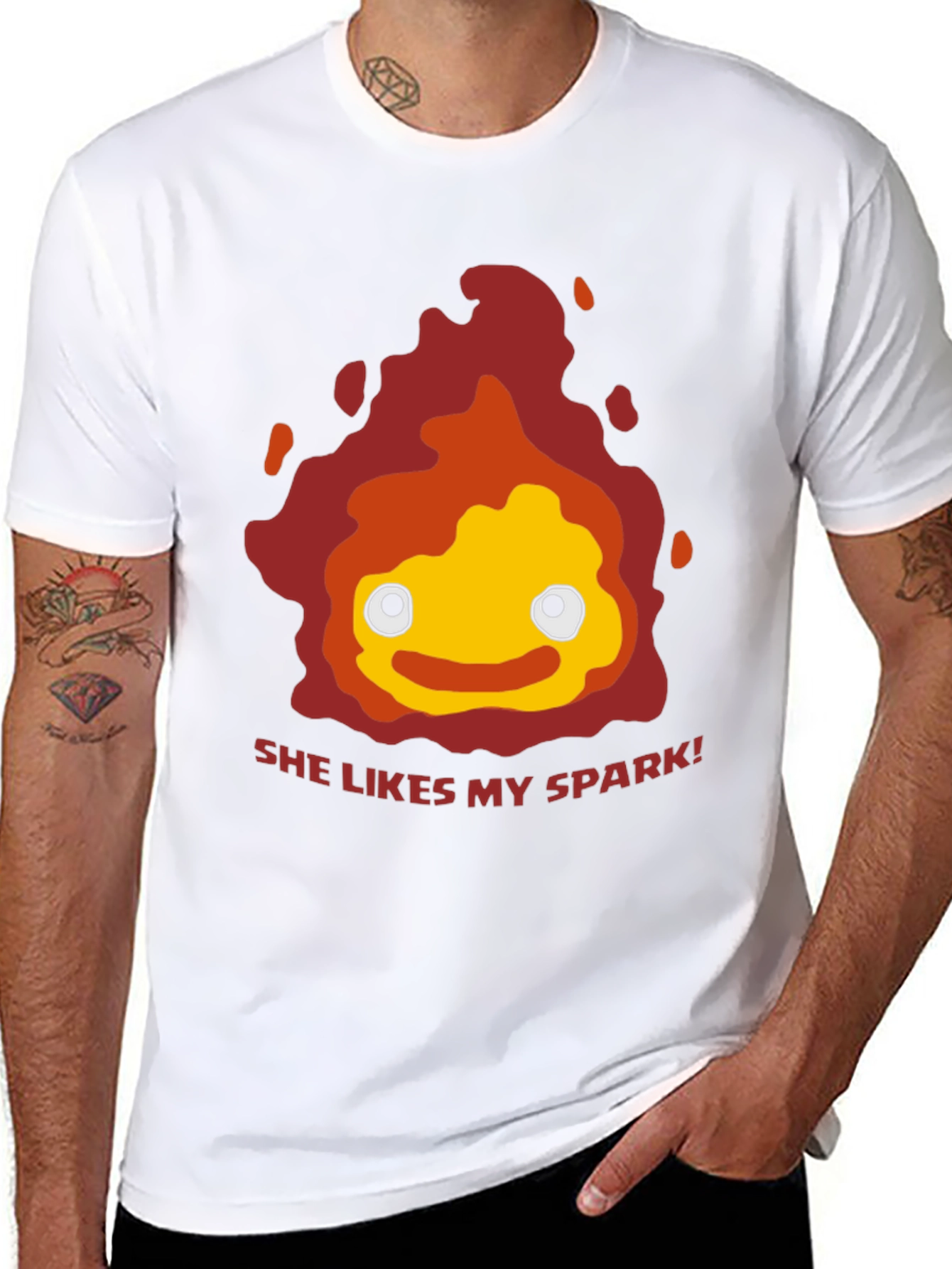 Calcifer She Likes My Spark T-Shirt