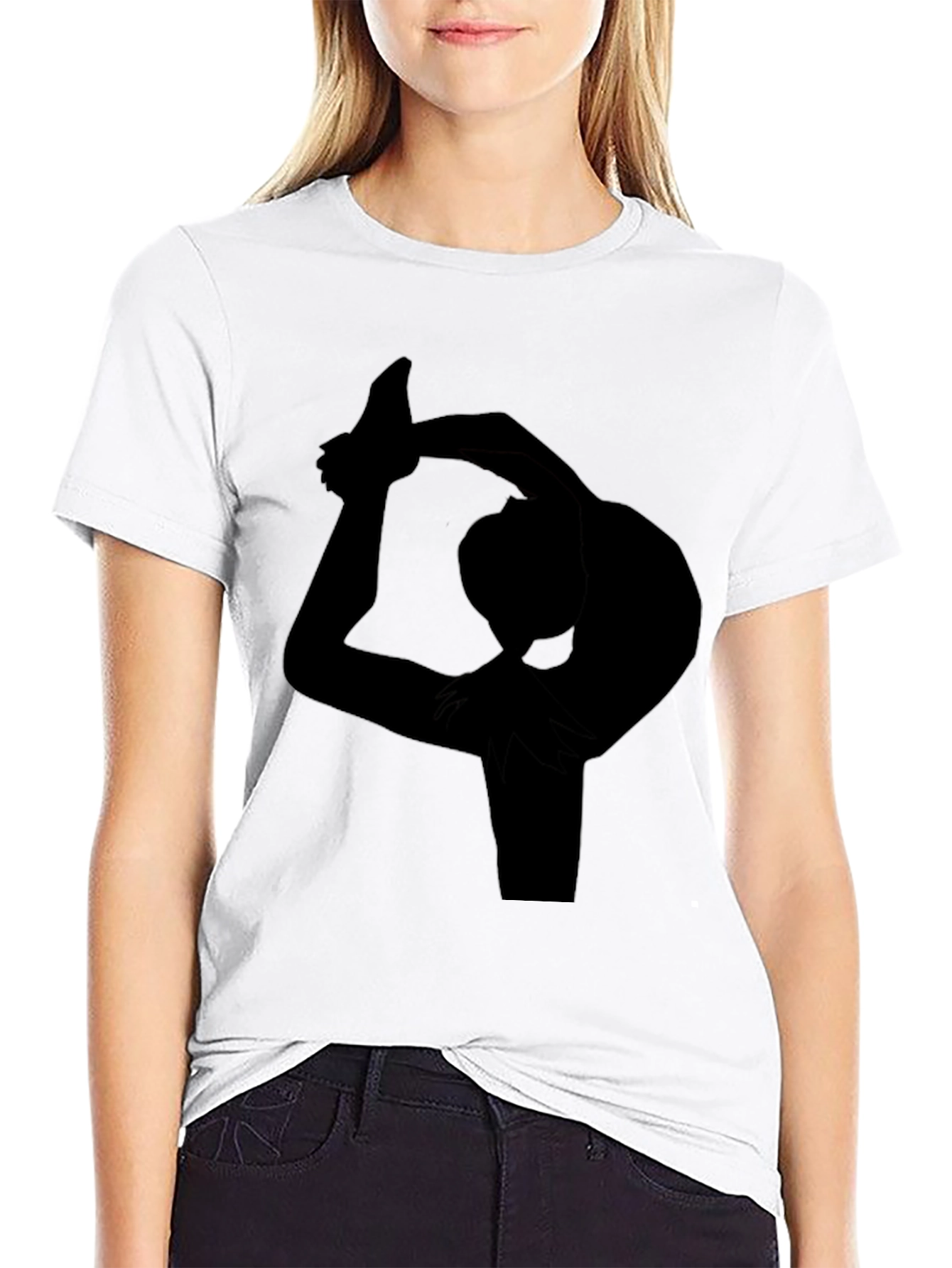 Yoga Pose Silhouette Black T-Shirt