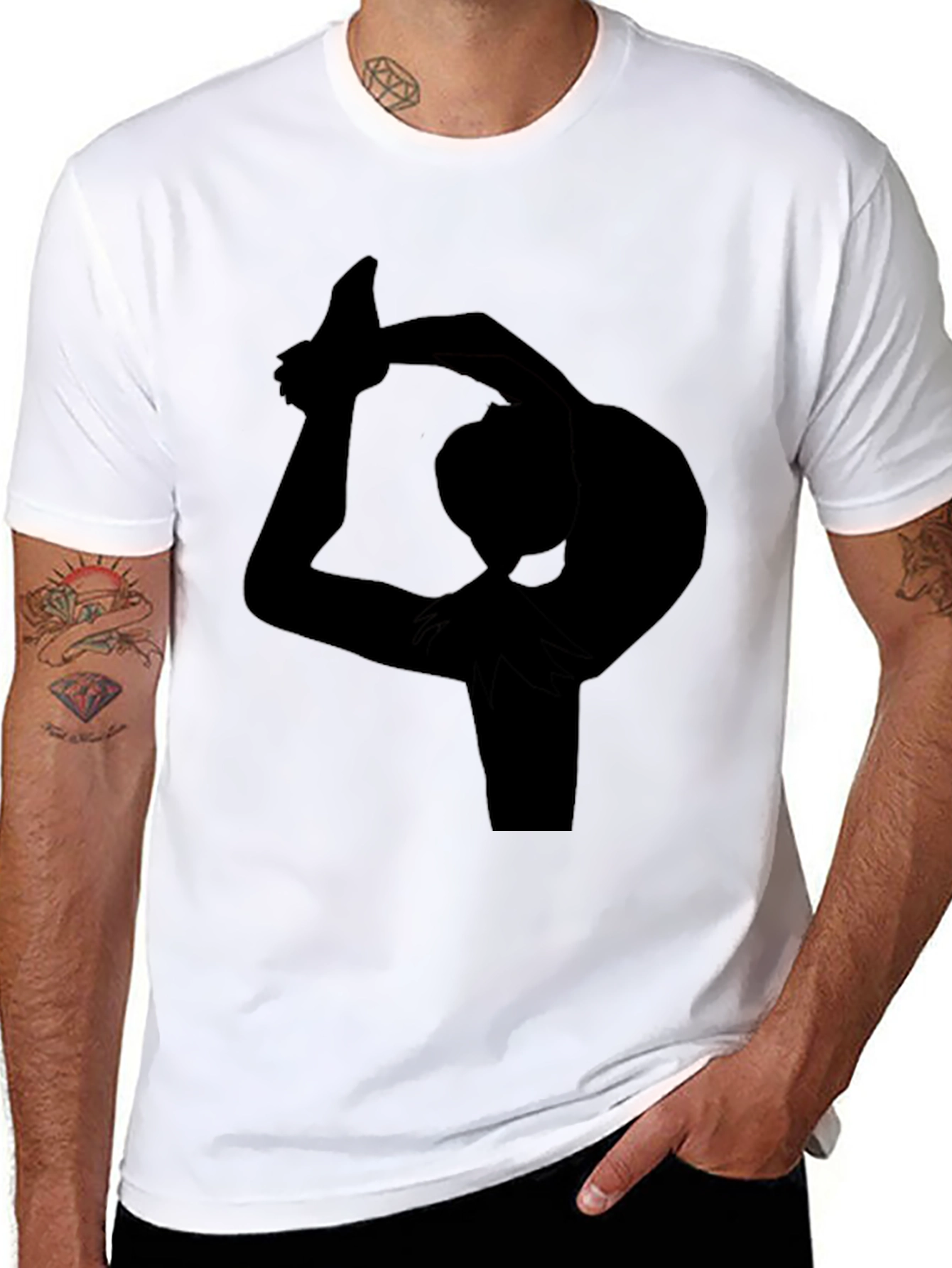 Yoga Pose Silhouette Black T-Shirt