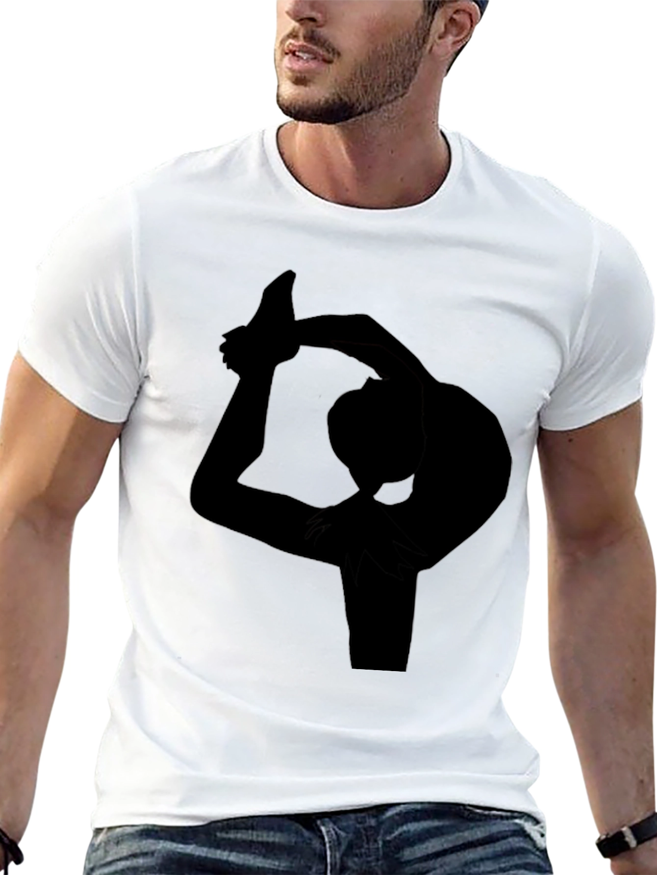 Yoga Pose Silhouette Black T-Shirt