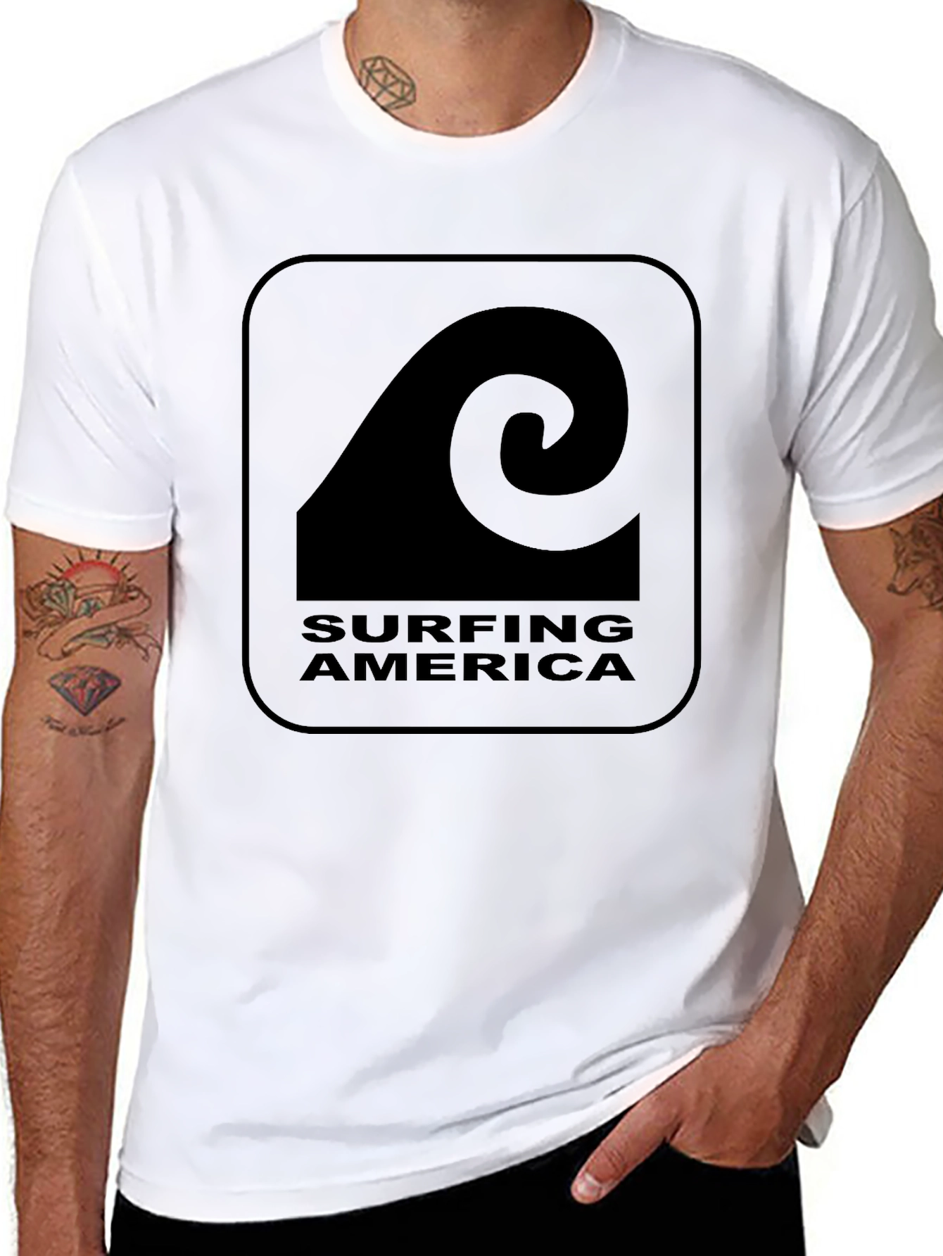 Surfing America Graphic Tee - Black