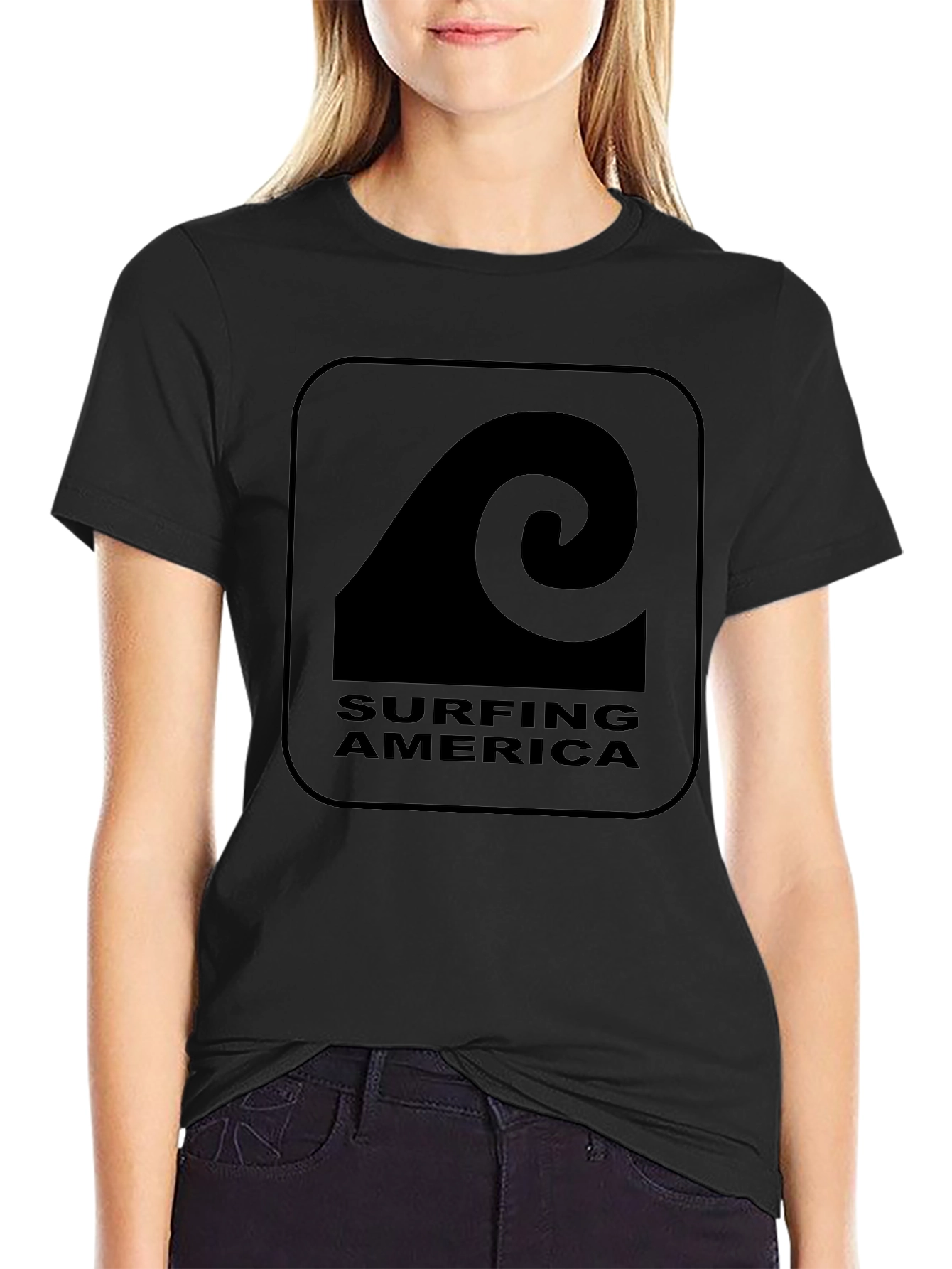 Surfing America Graphic Tee - Black