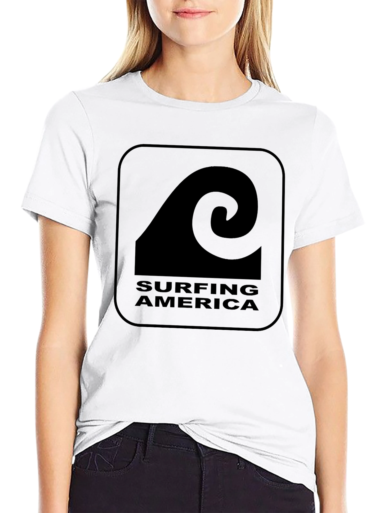 Surfing America Graphic Tee - Black