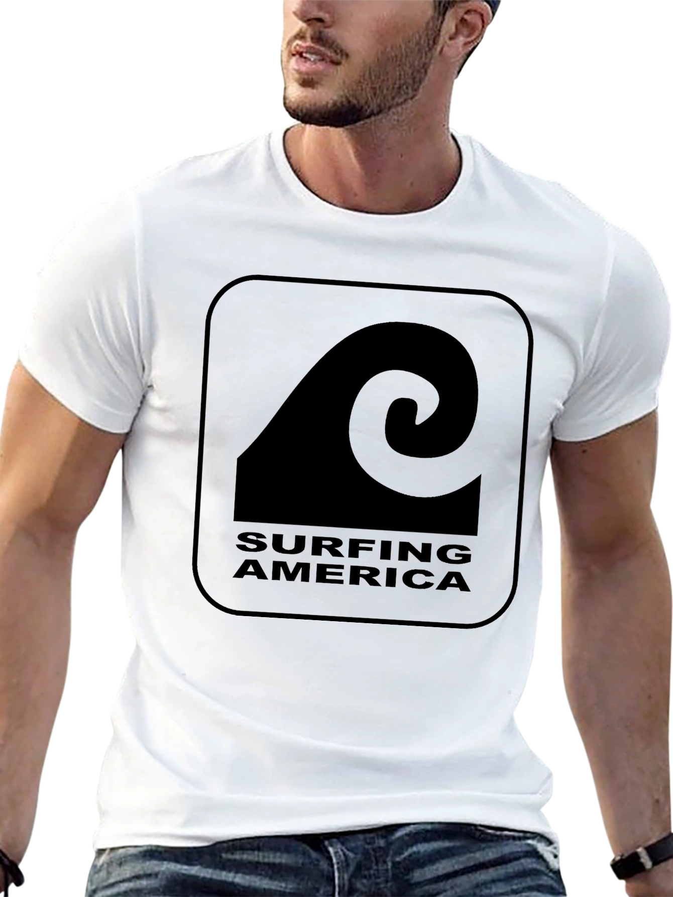 Surfing America Graphic Tee - Black