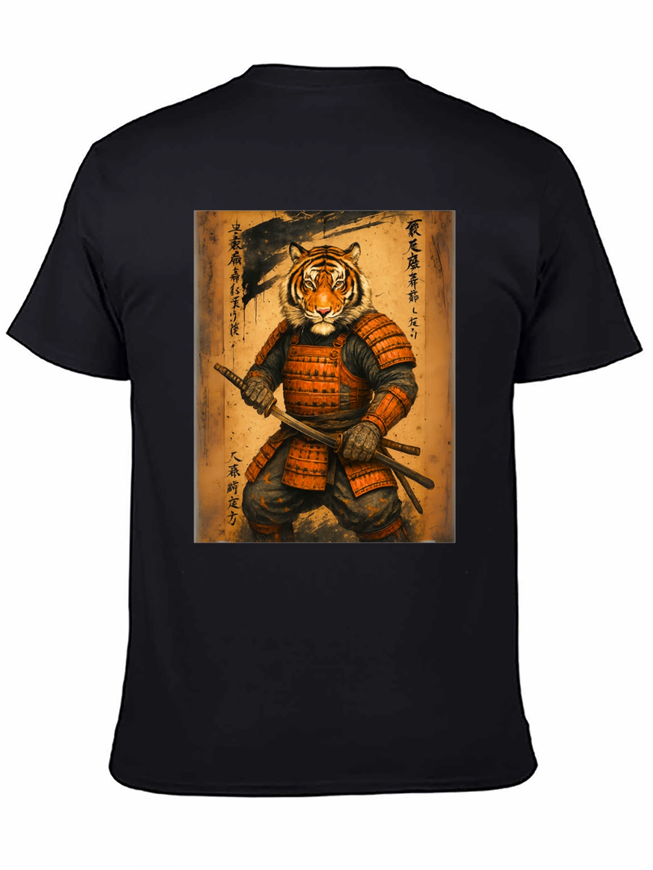 Samurai Tiger Graphic Tee - Unique Art Shirt