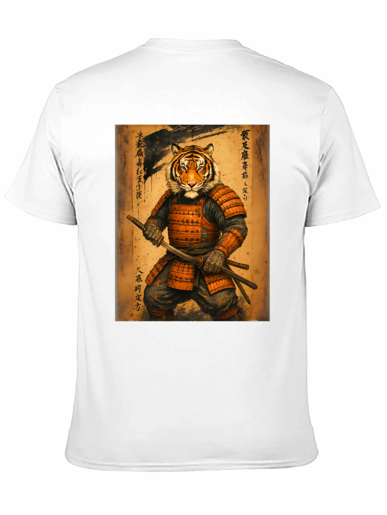 Samurai Tiger Graphic Tee - Unique Art Shirt